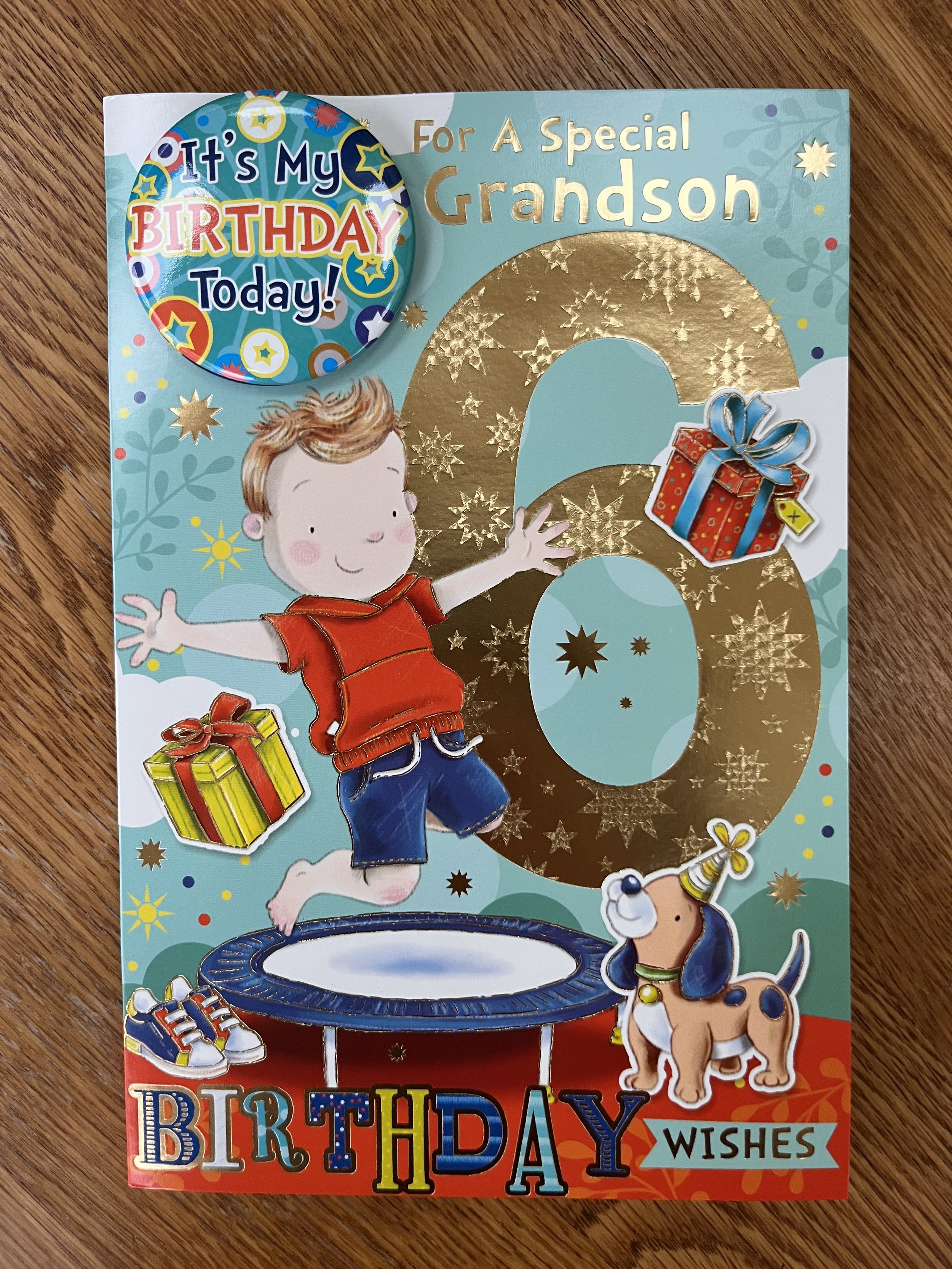 Grandson 6th birthday card