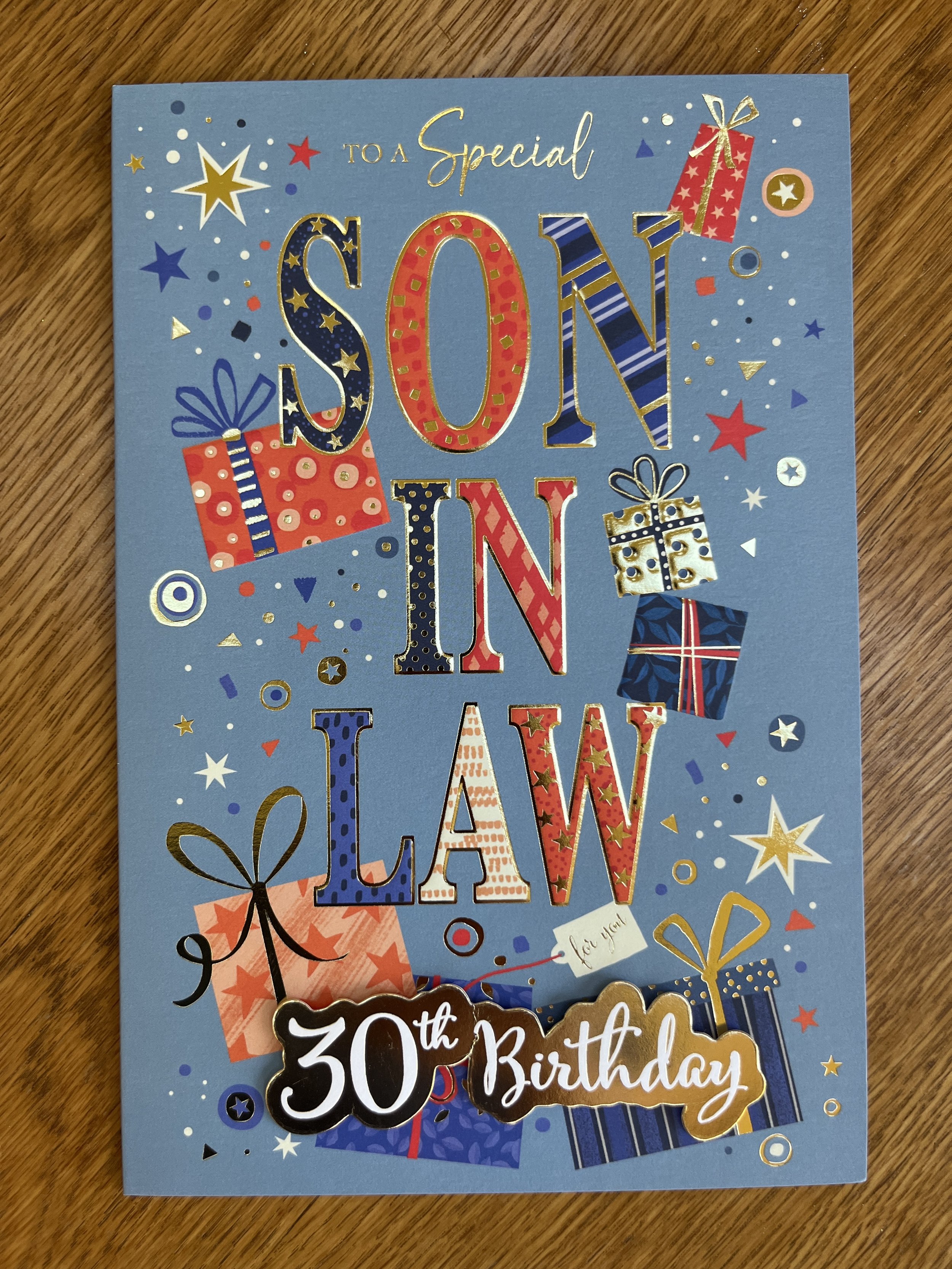 Special Son-in-Law 30th Birthday Card