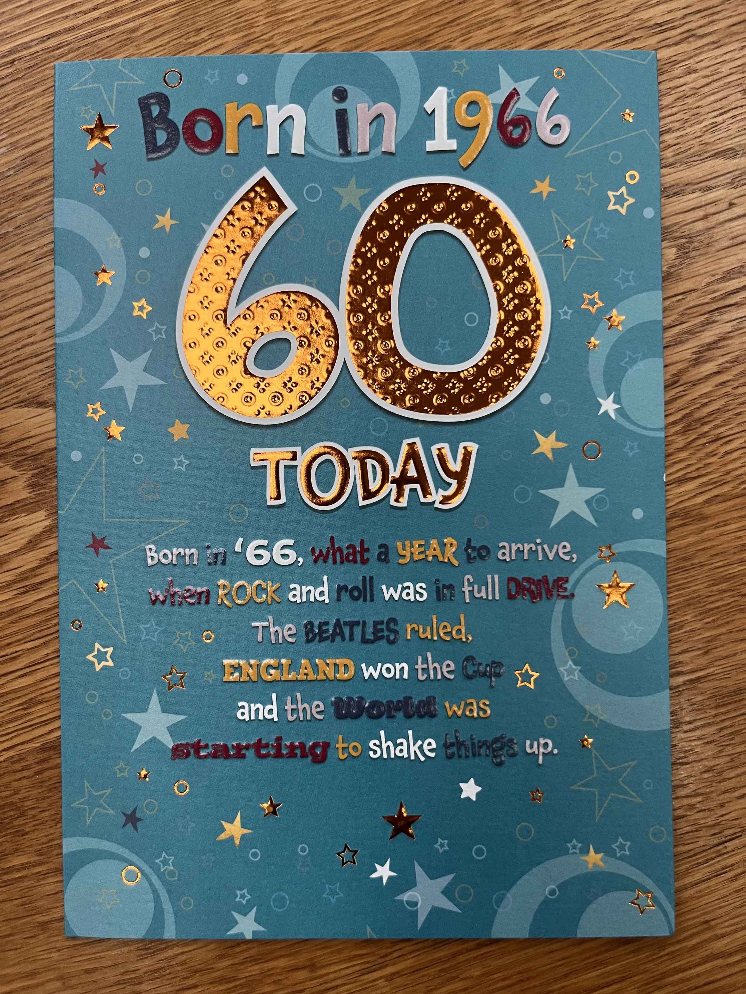 1966 60th Birthday card