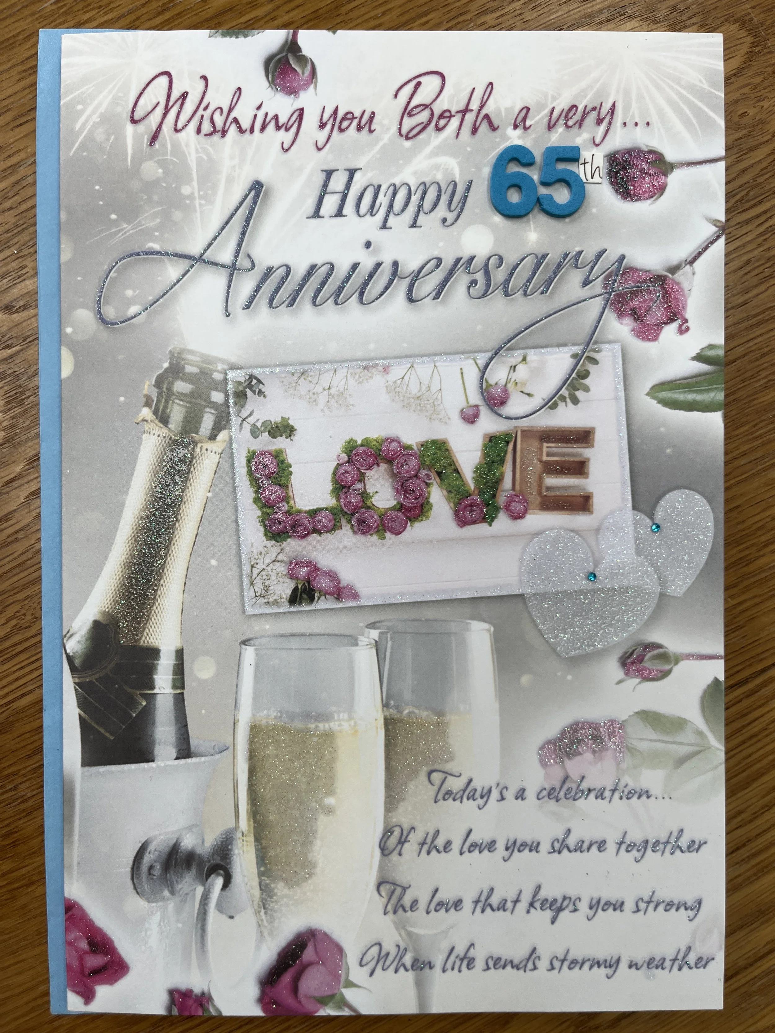 65th anniversary card