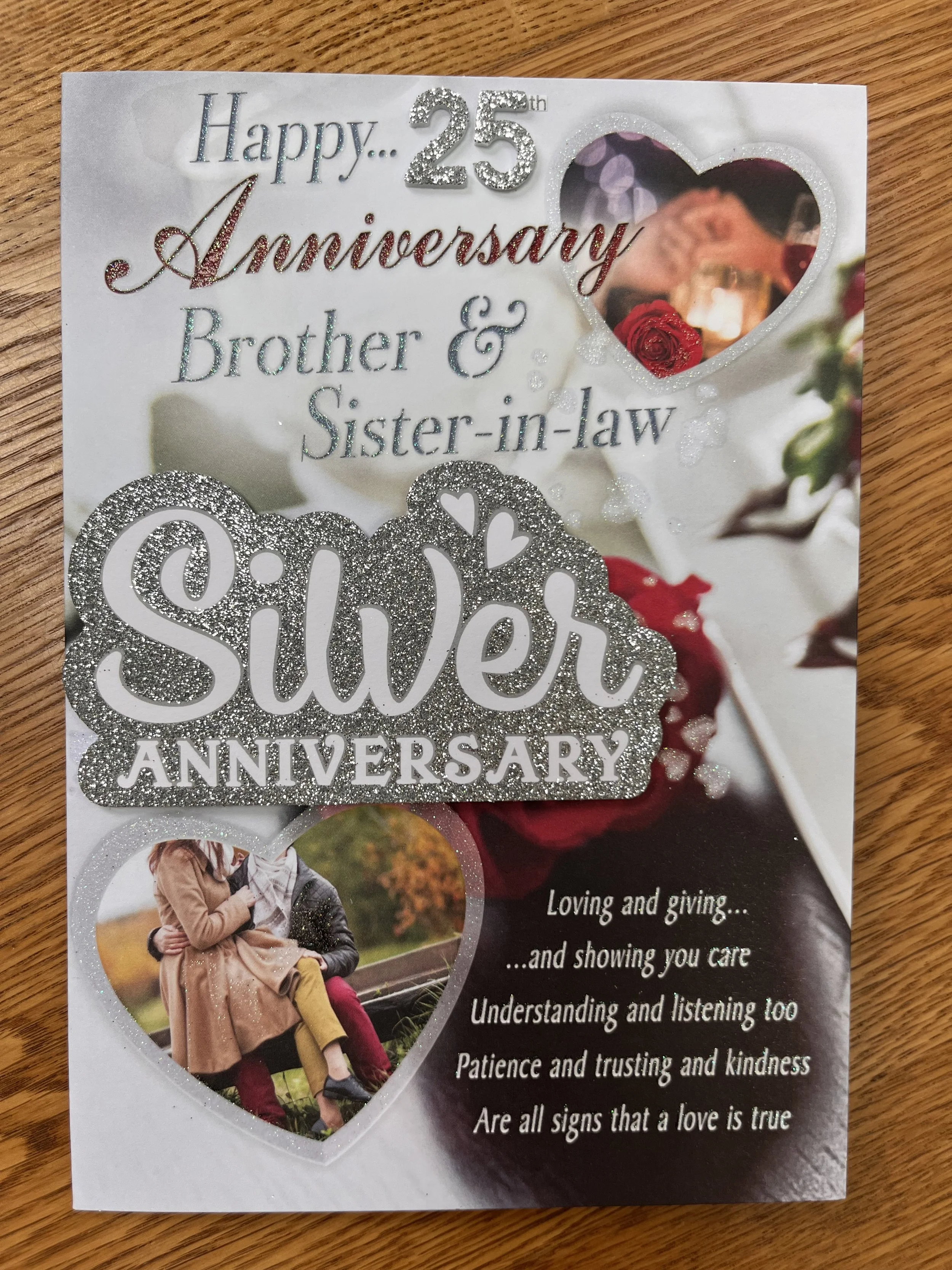 Brother and Sister in Law Silver anniversary Card