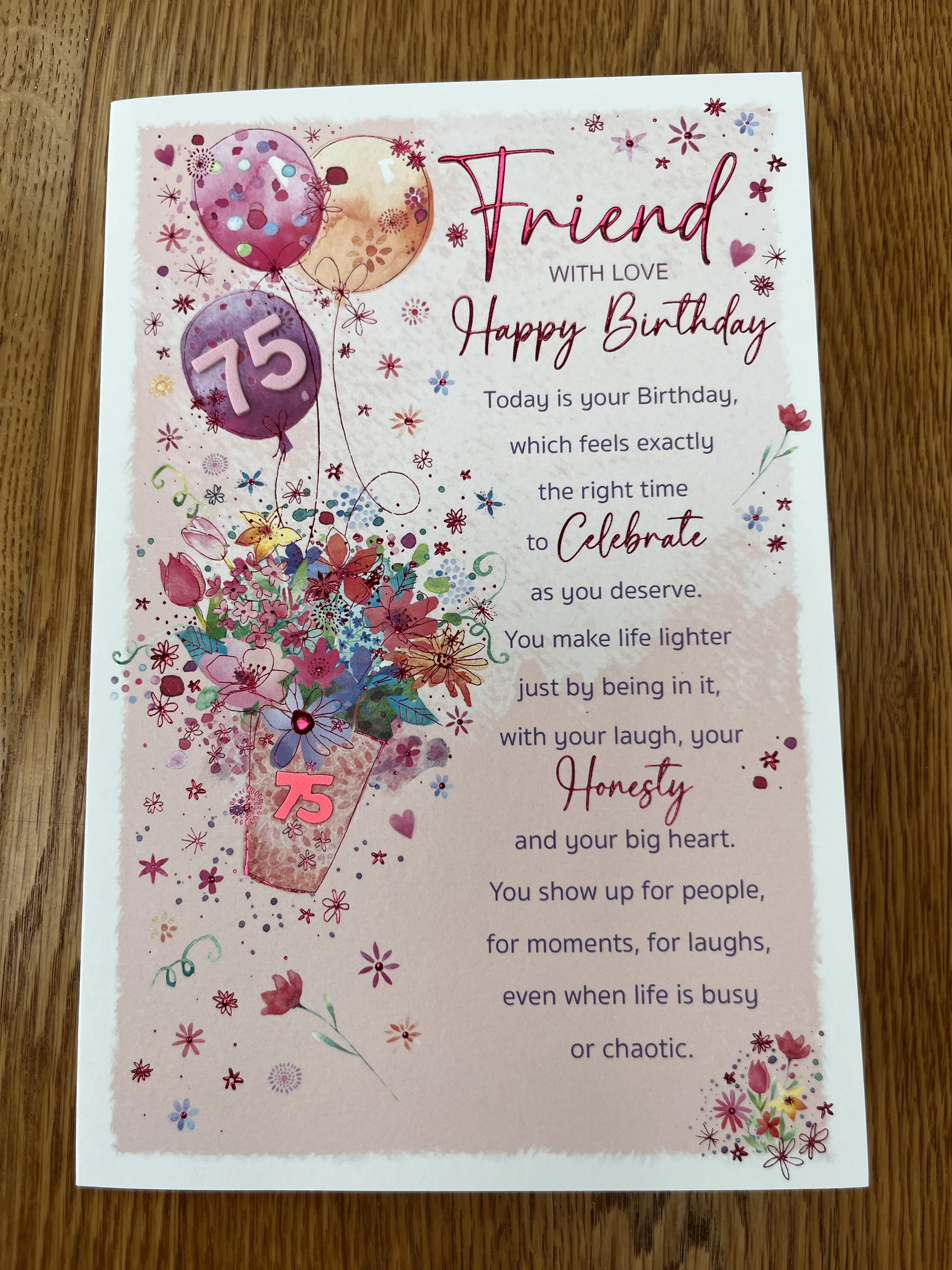 Special Friend 75th Birthday Card