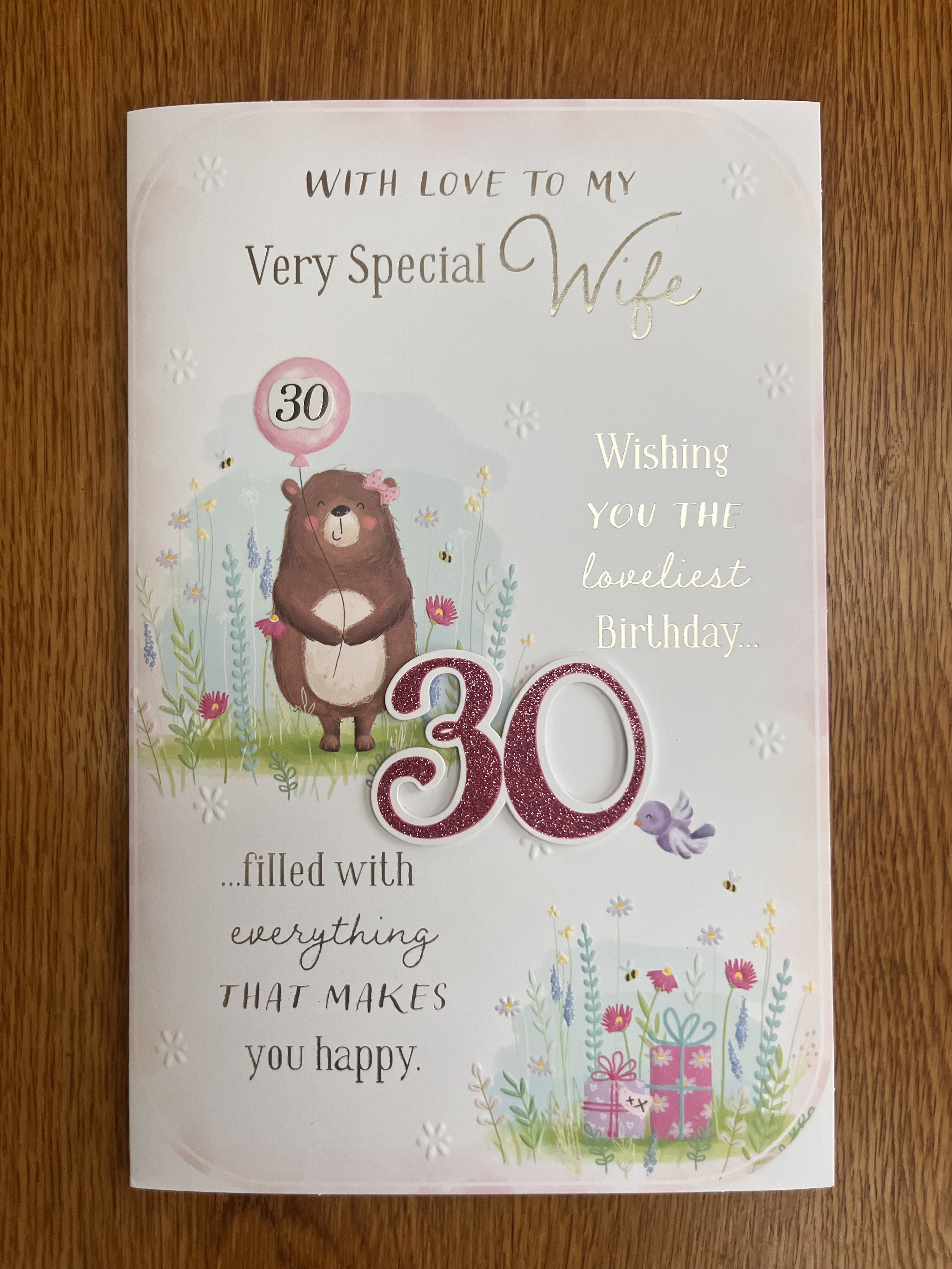 Extra Special Wife 30th birthday card