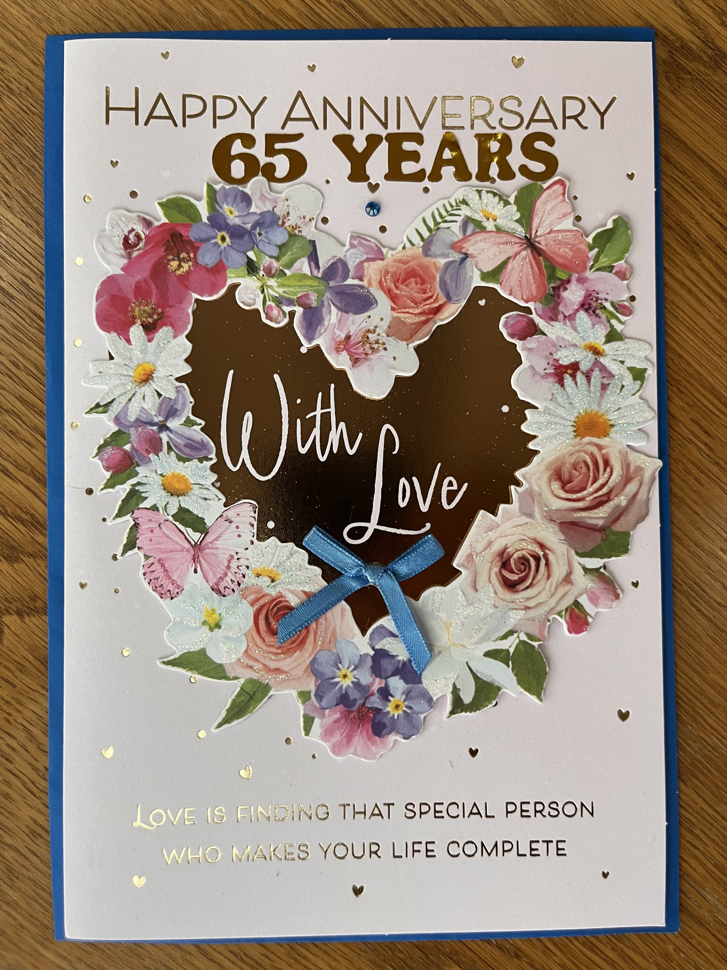 65th anniversary card