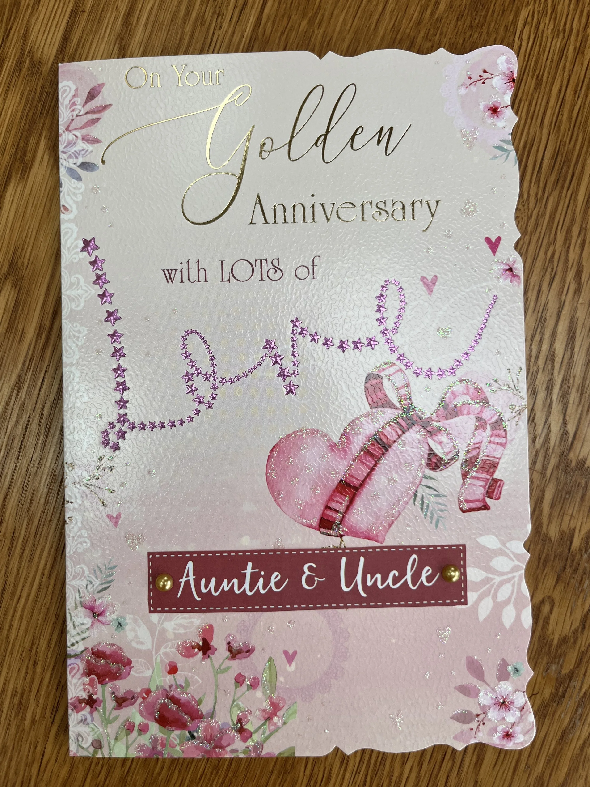Auntie and Uncle Golden anniversary card
