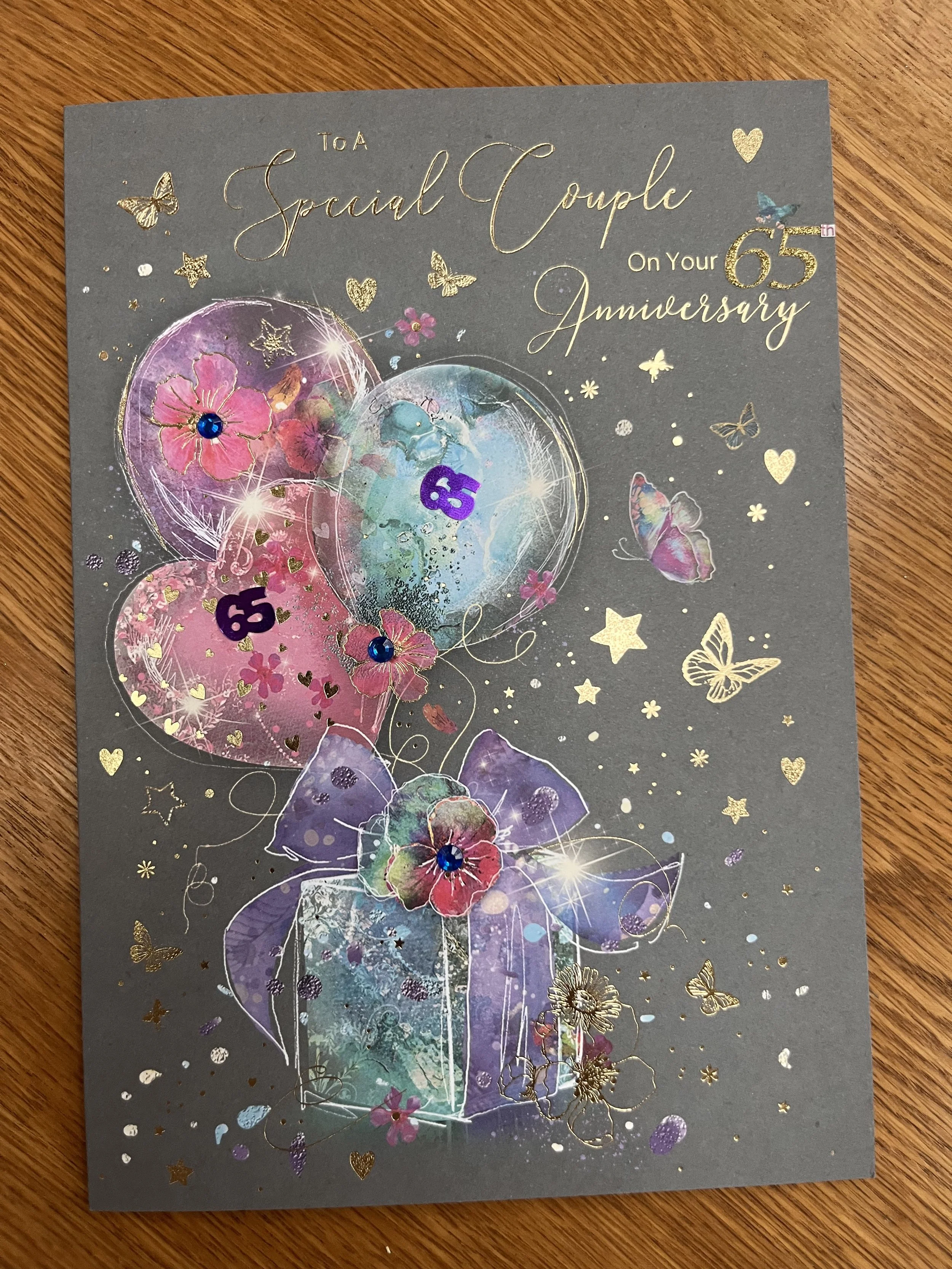 Special Couple 65th anniversary card