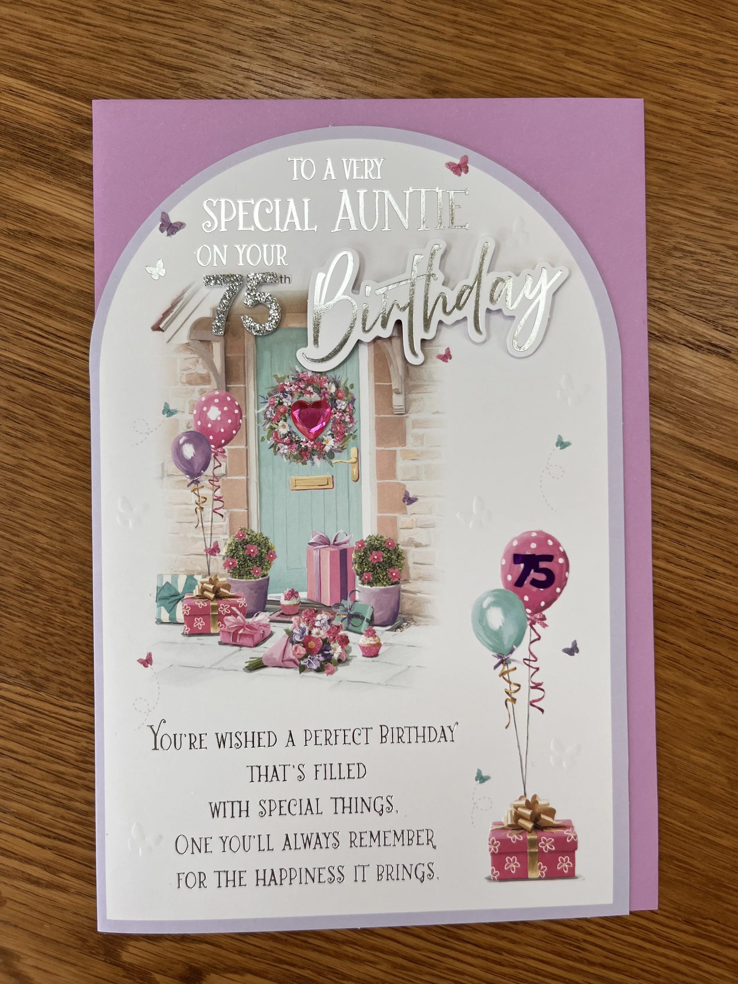 Auntie 75th birthday card