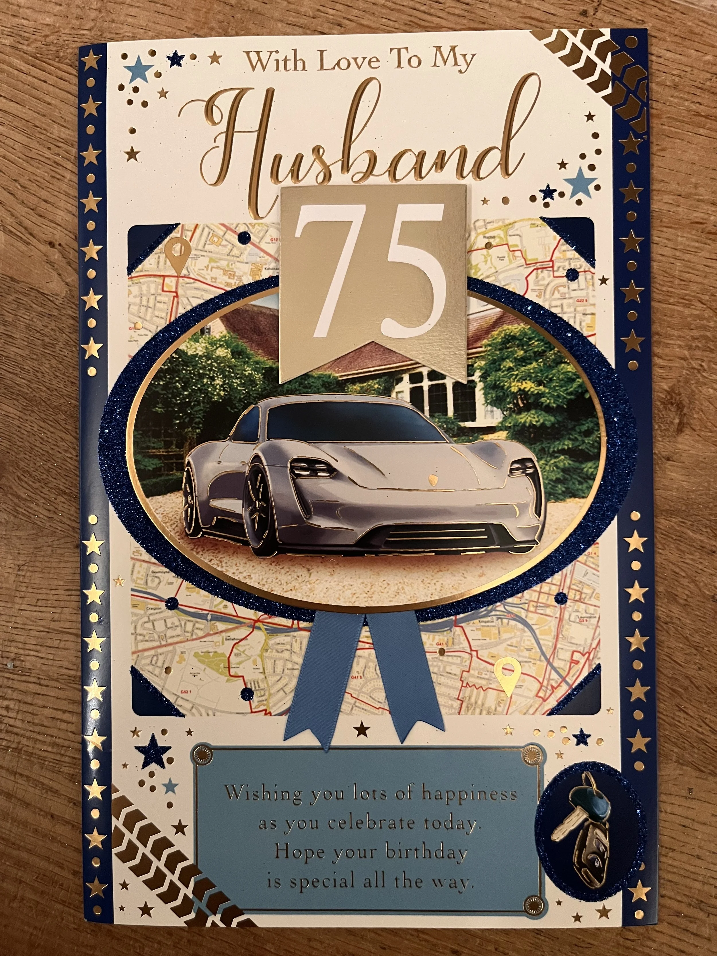 Extra Special Husband 75th birthday card