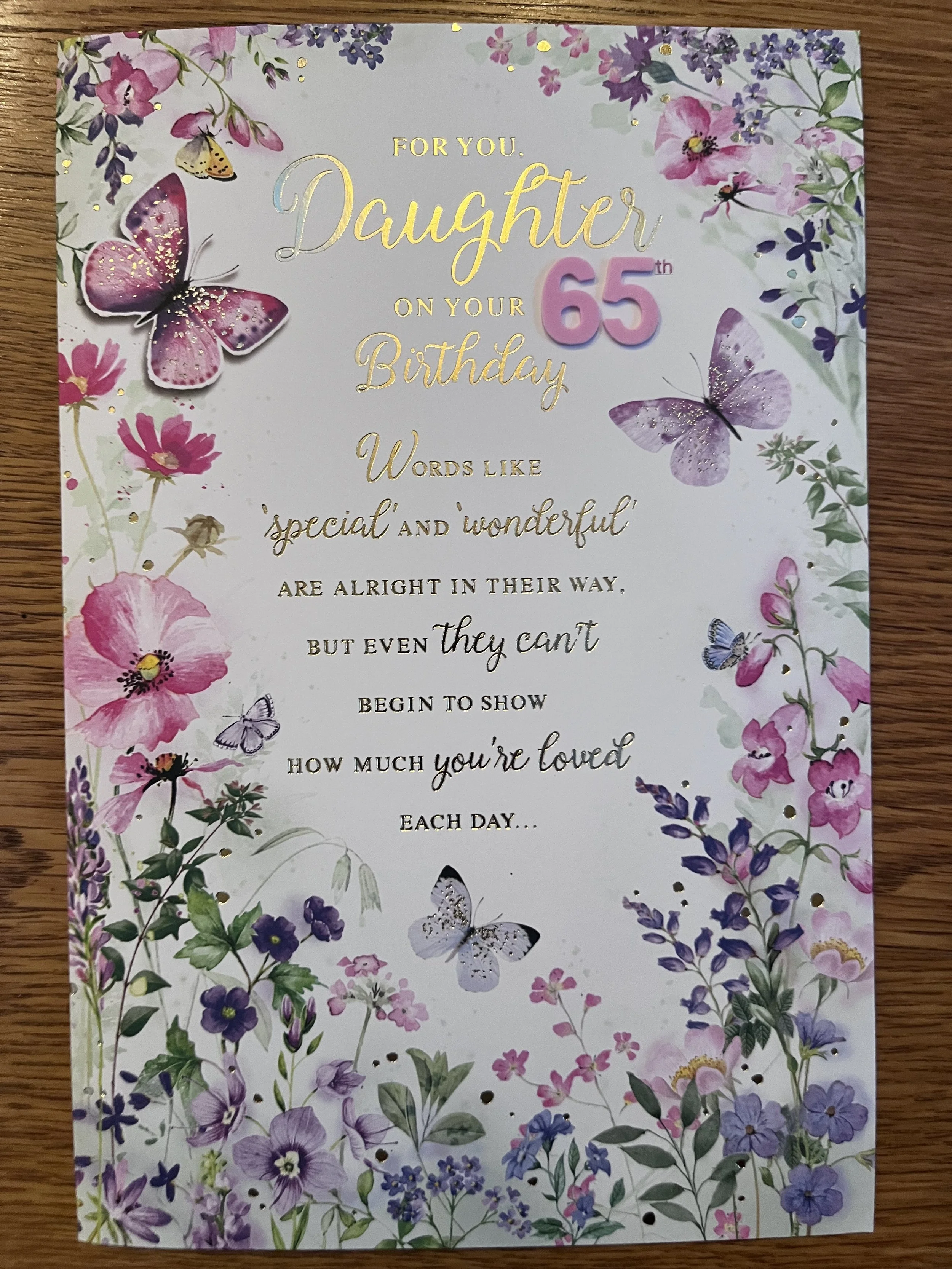 Daughter 65th birthday card