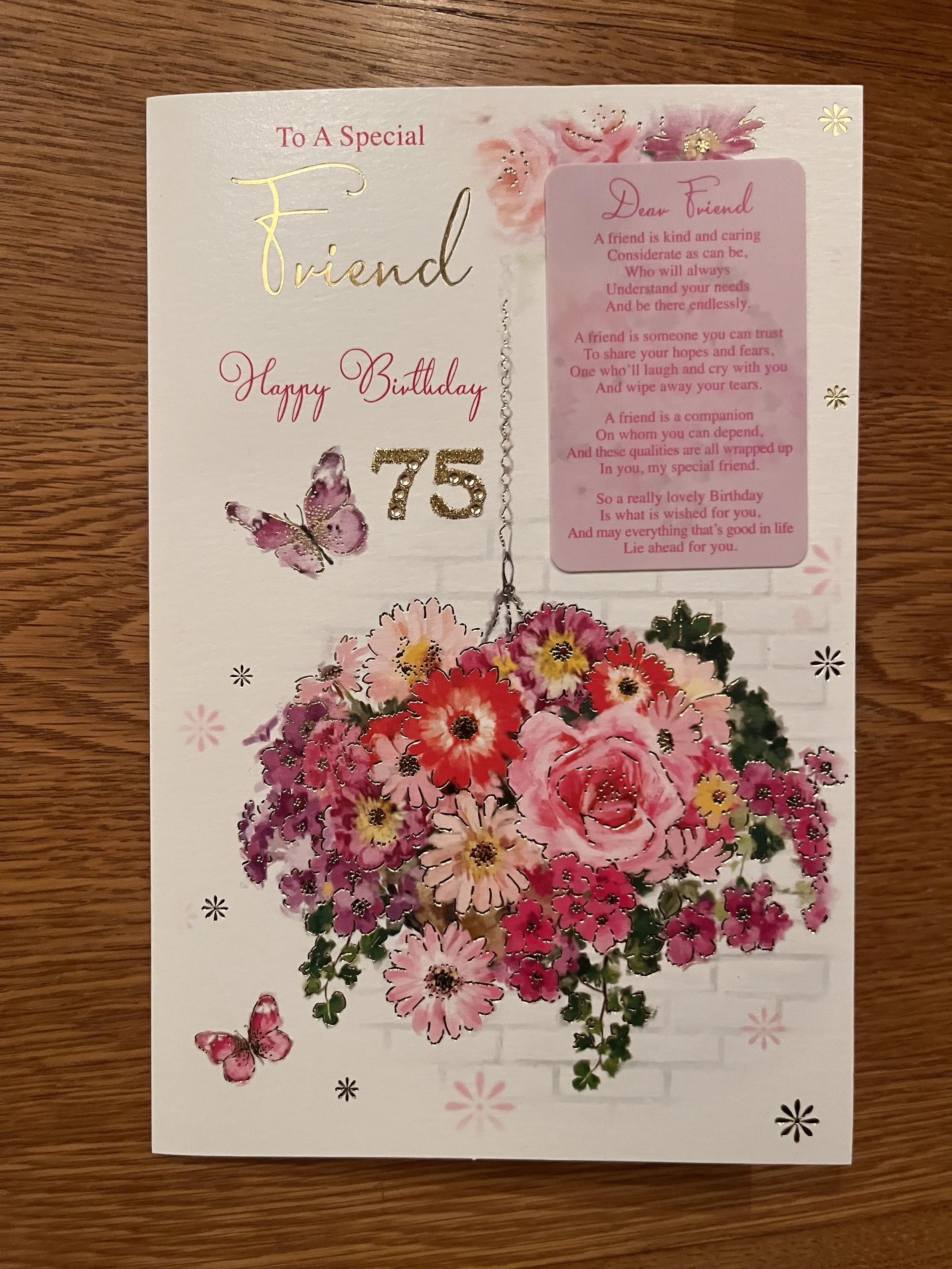 Special Friend 75th birthday card