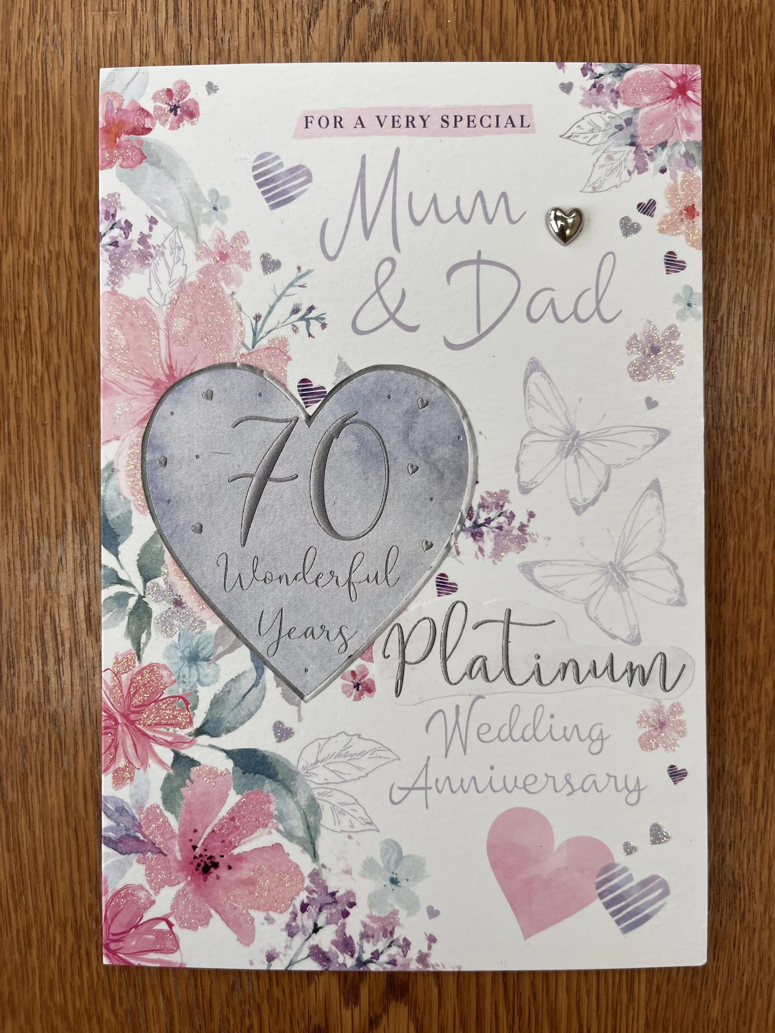 Mum and Dad 70th anniversary card