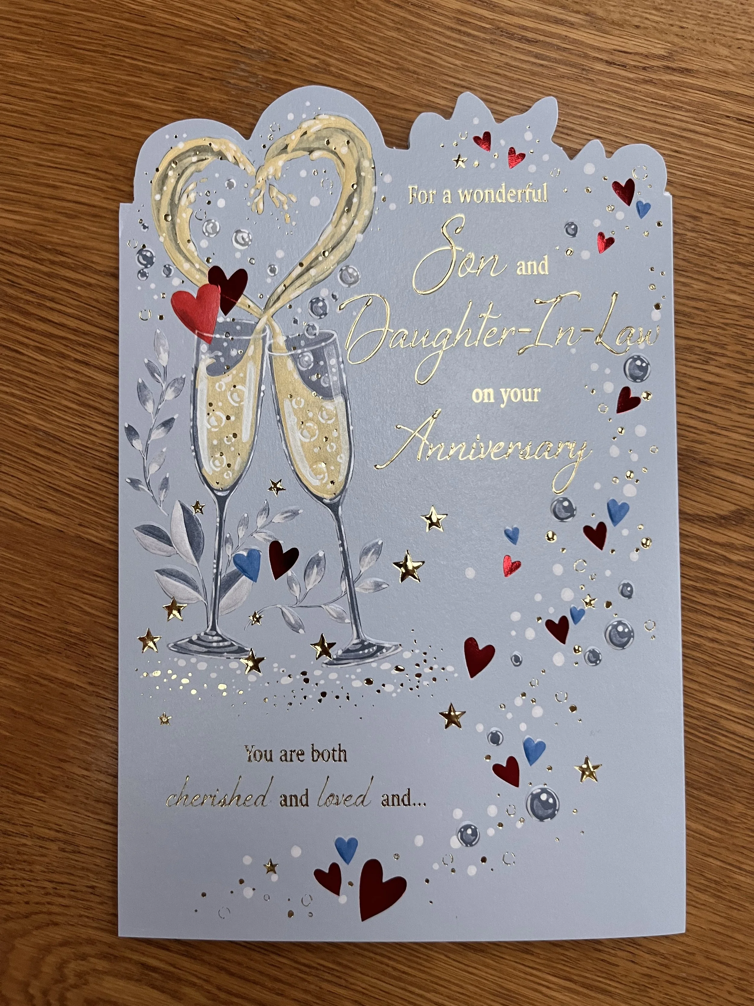 Son and Daughter in Law Anniversary  card