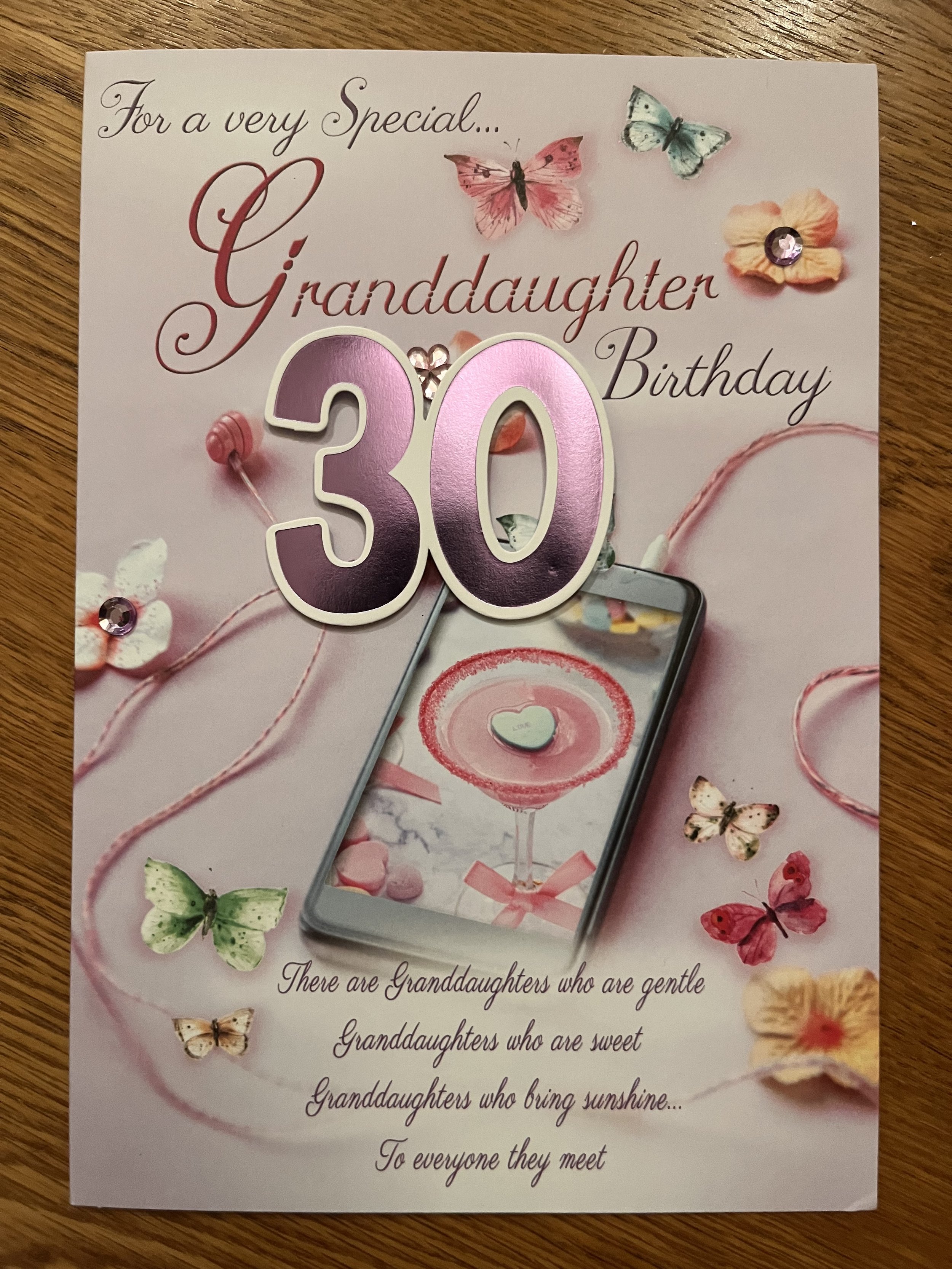 Special Granddaughter 30th birthday card