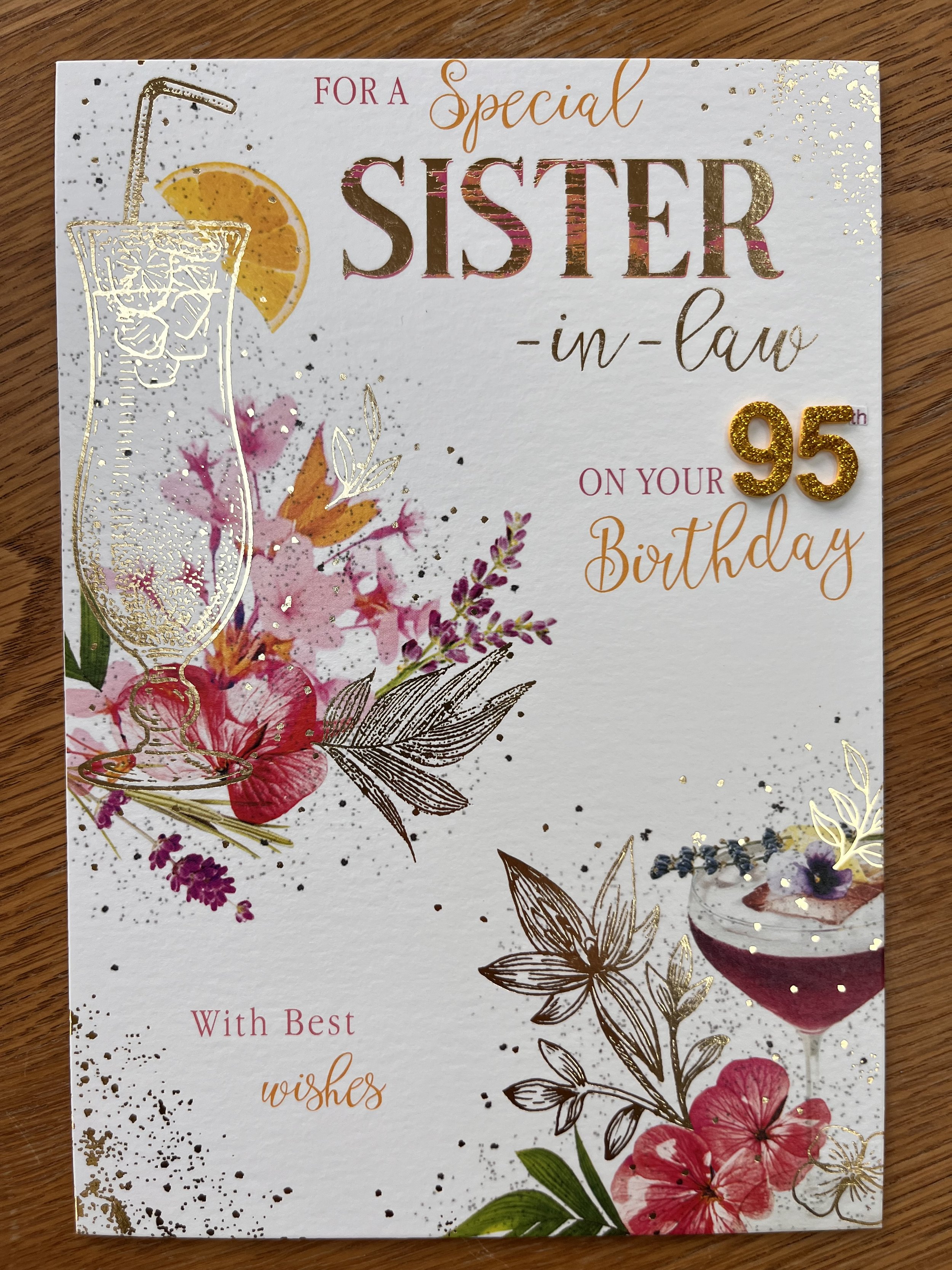 Sister in law 95th birthday card