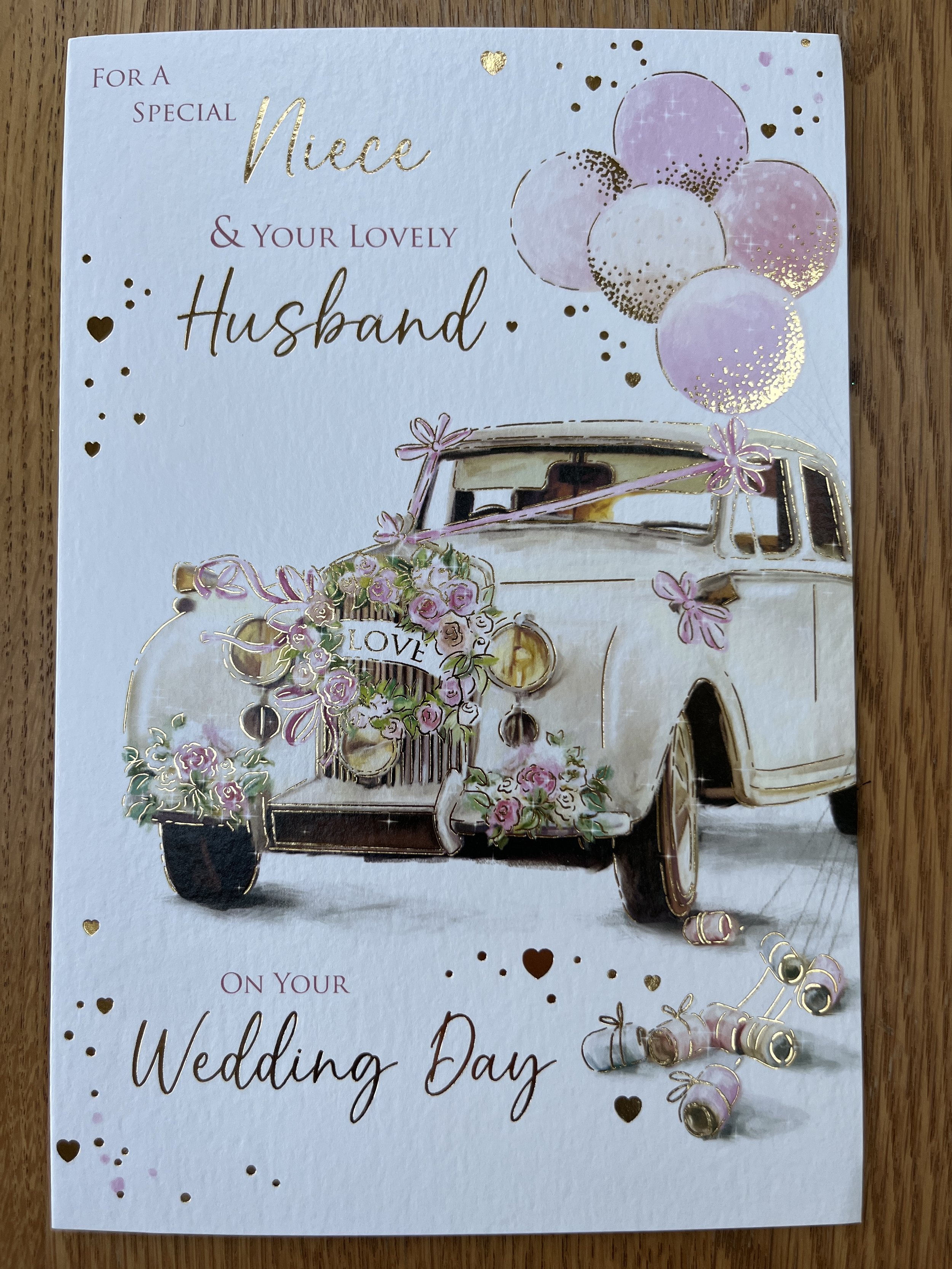 Niece and husband wedding day card