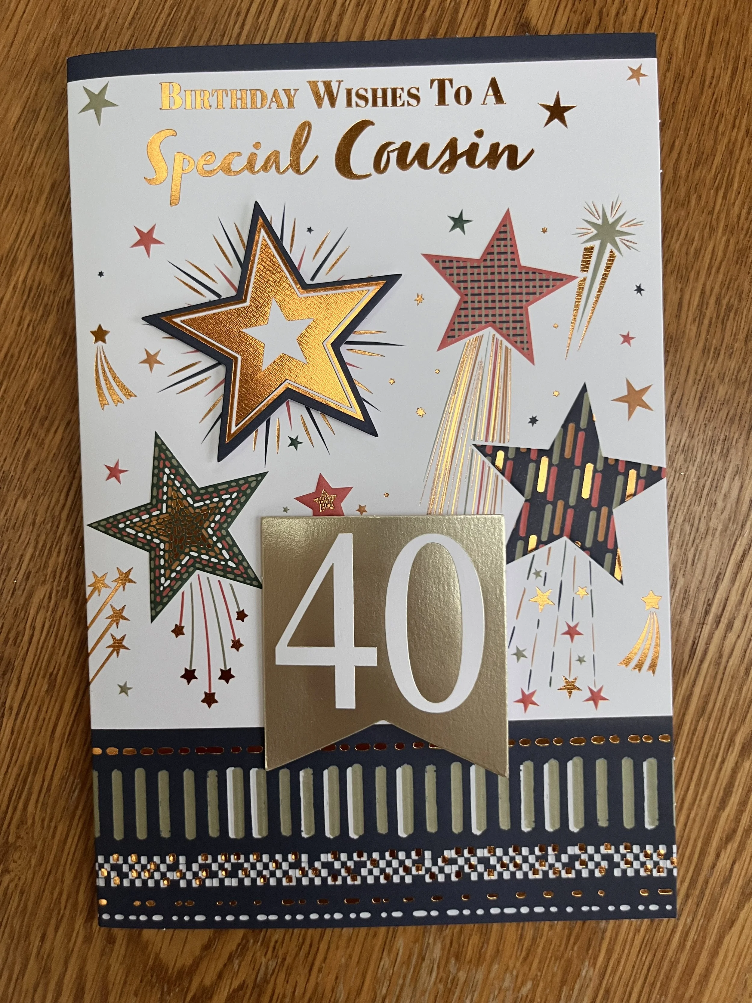 Cousin 40th Birthday card