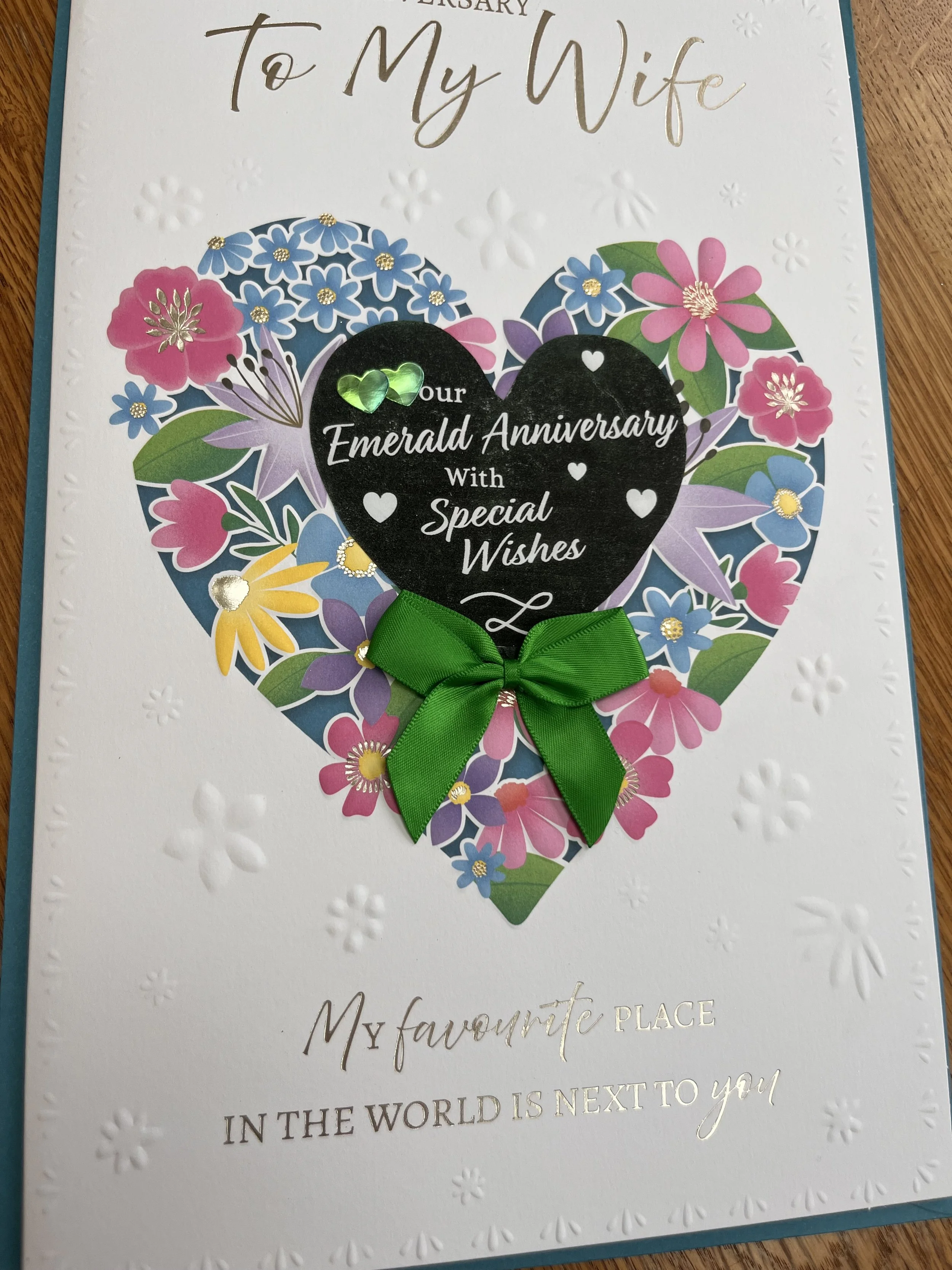 Extra Special Wife Emerald anniversary card