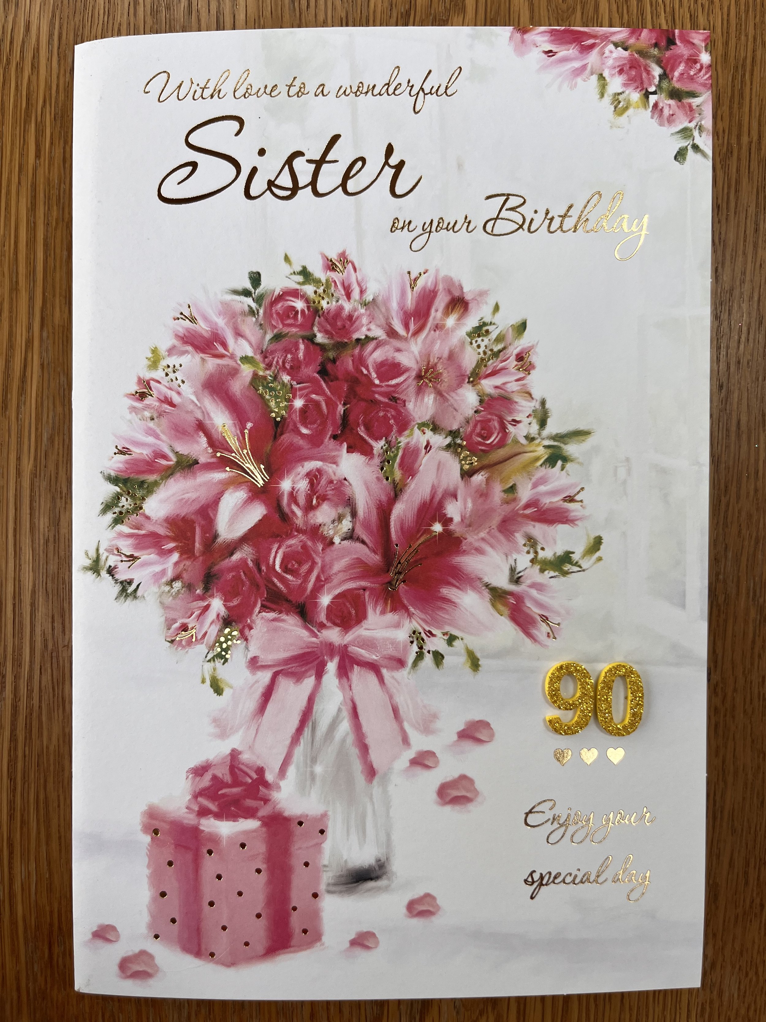 Sister 90th birthday card