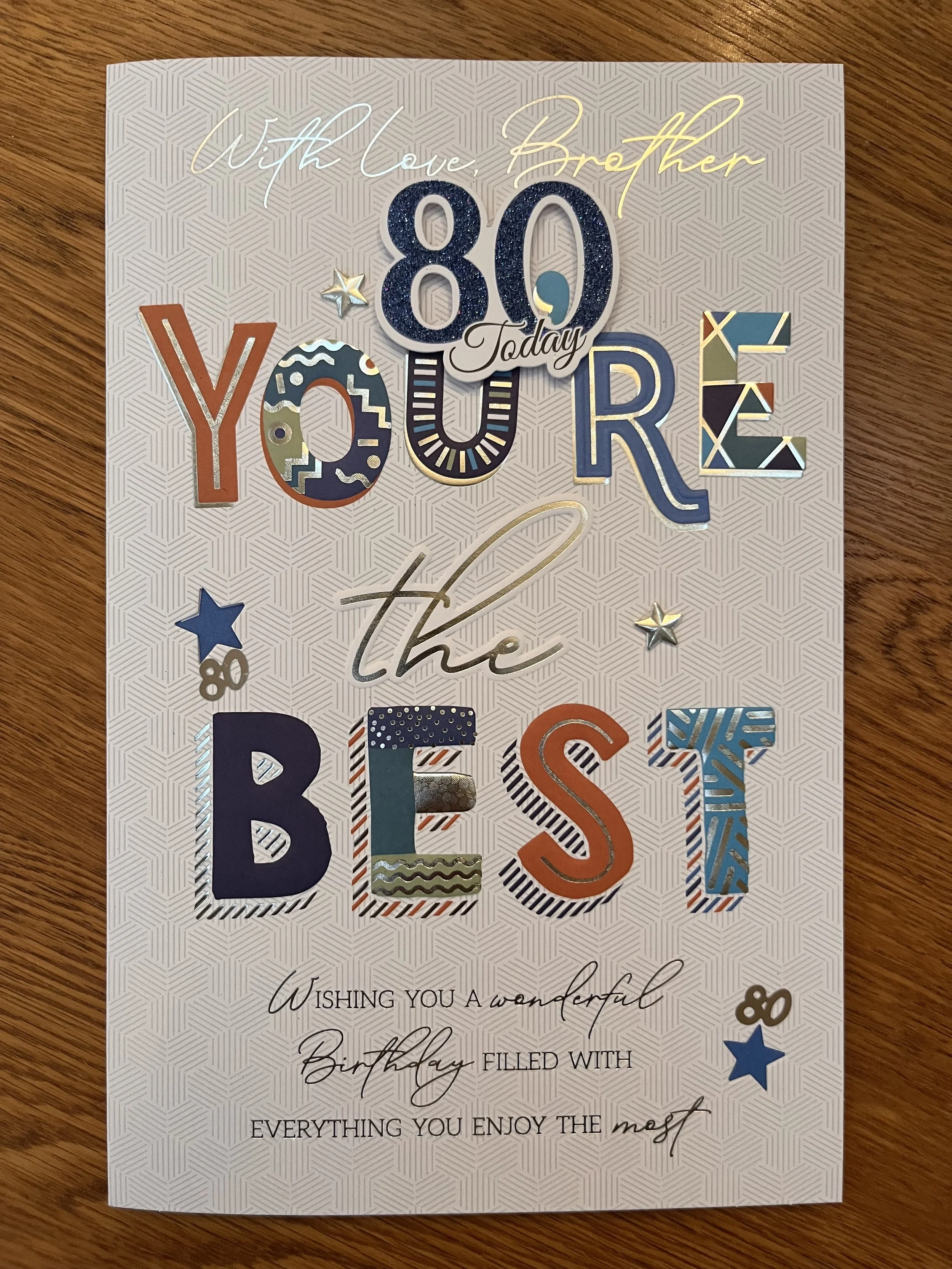 Extra Special Brother 80th birthday card