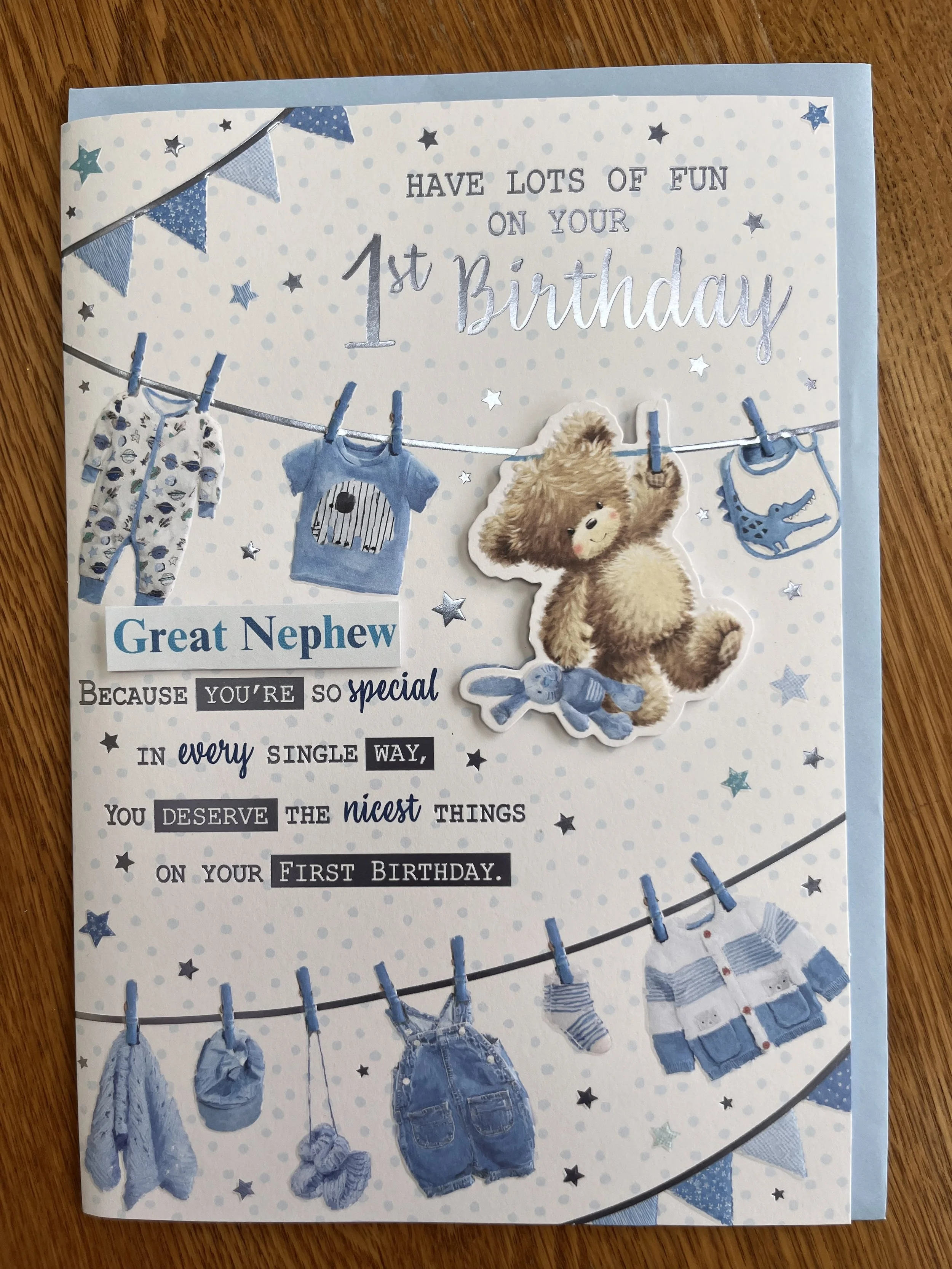 Great Nephew age 1 Birthday card