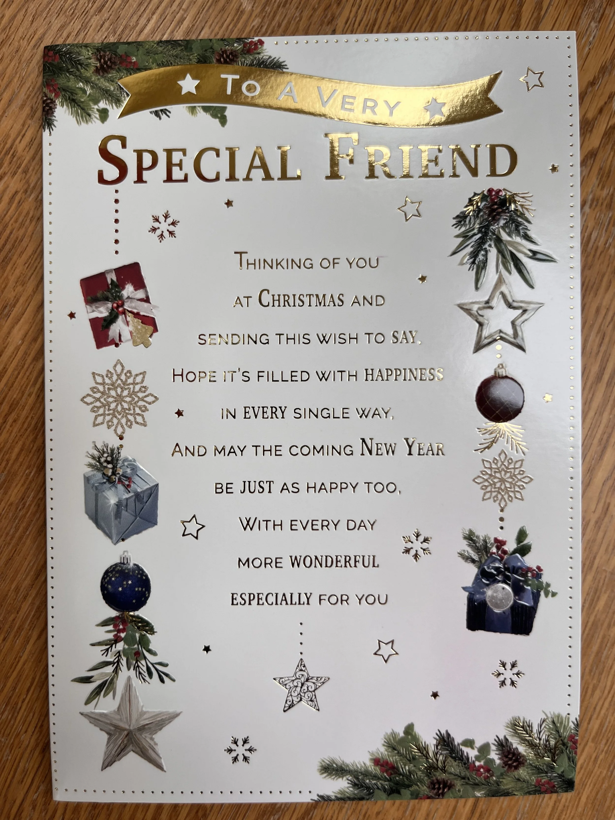 MALE  or Female Friend Christmas card