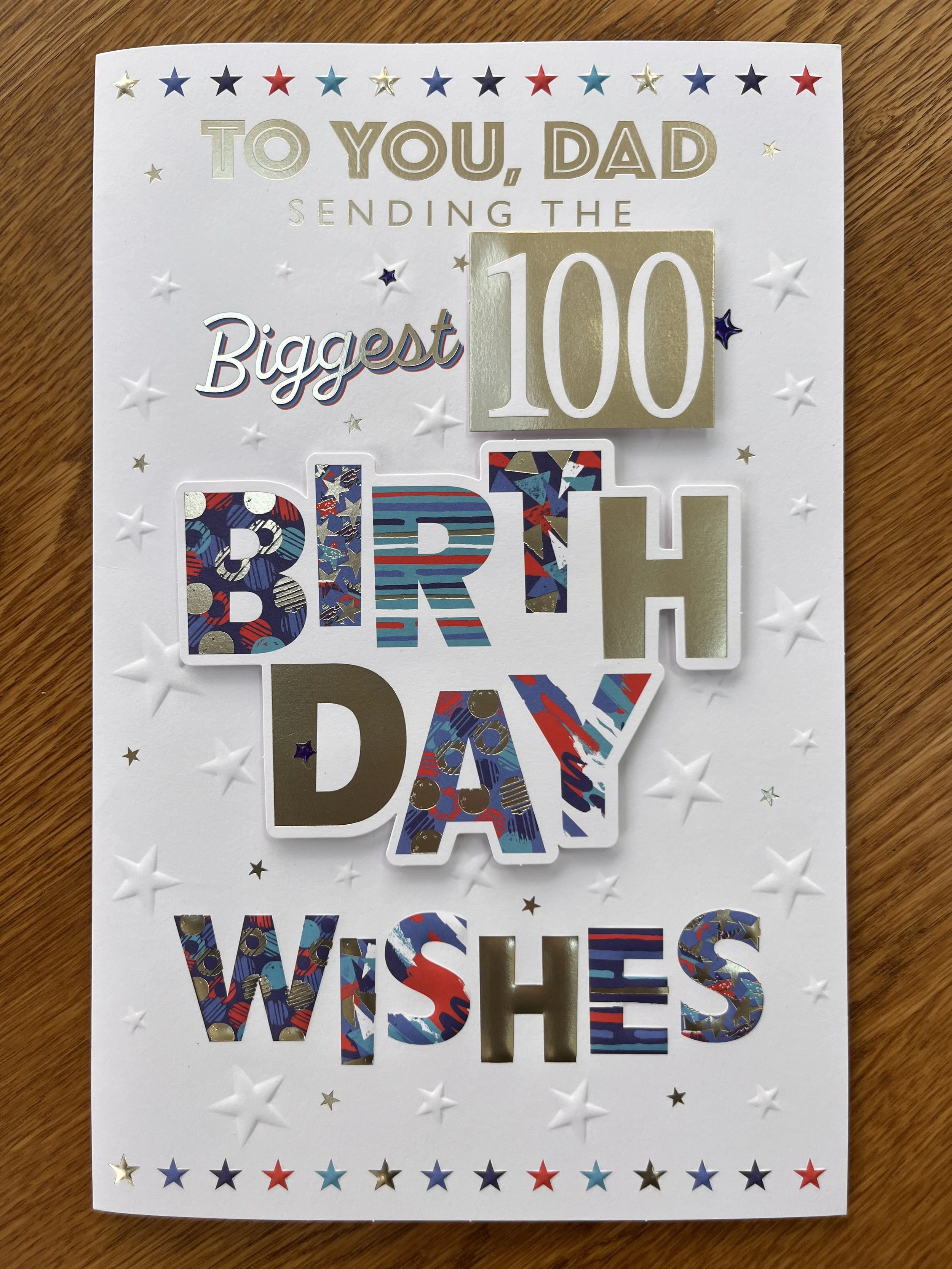 Extra Special Dad 100th birthday card