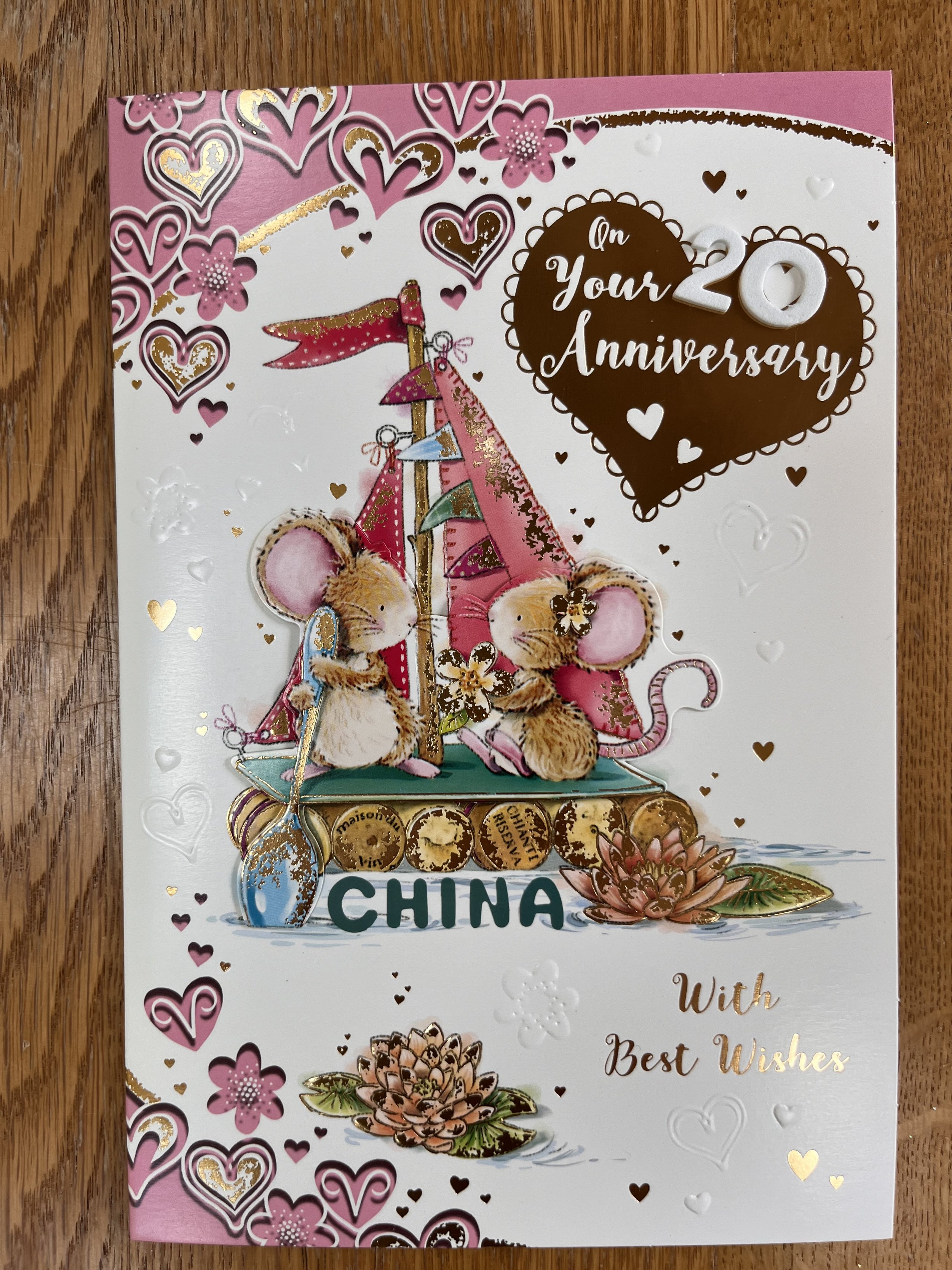 20th Wedding anniversary card
