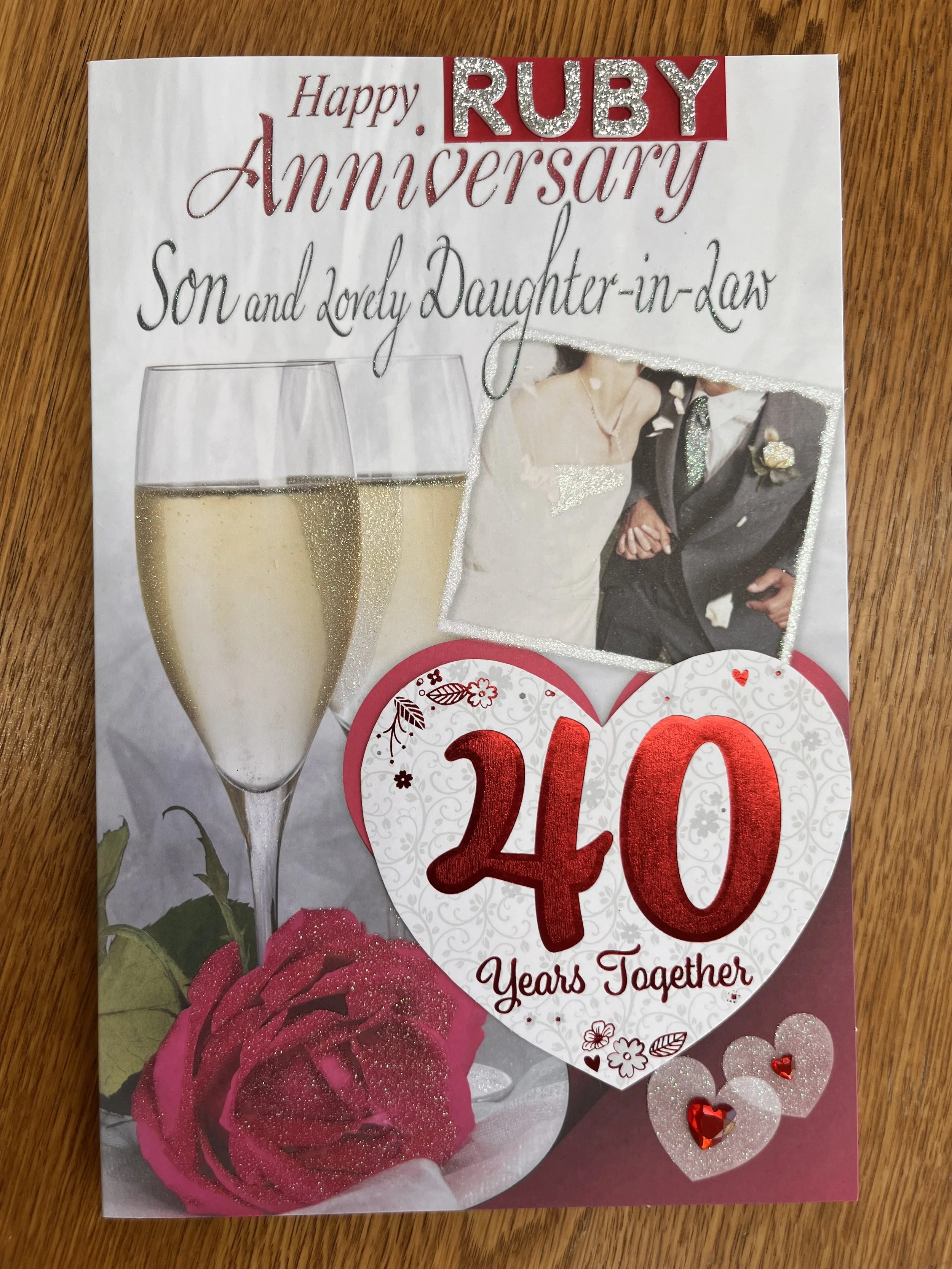 Son and Daughter-in-law Ruby anniversary  card