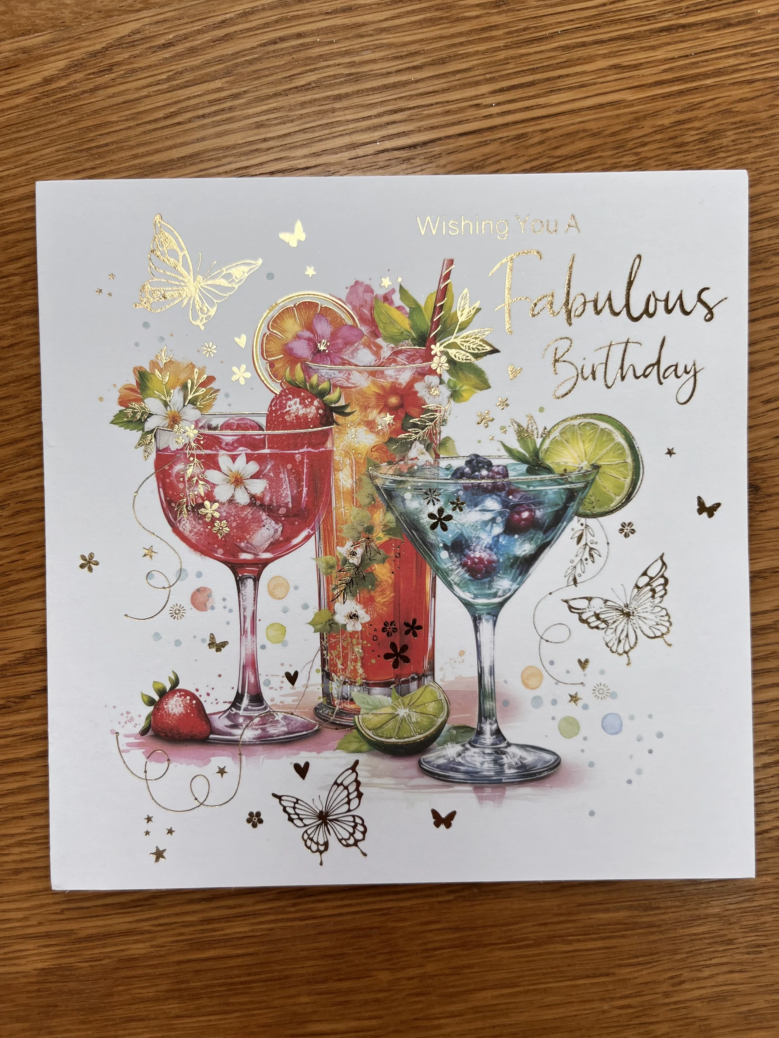 Cocktails birthday card