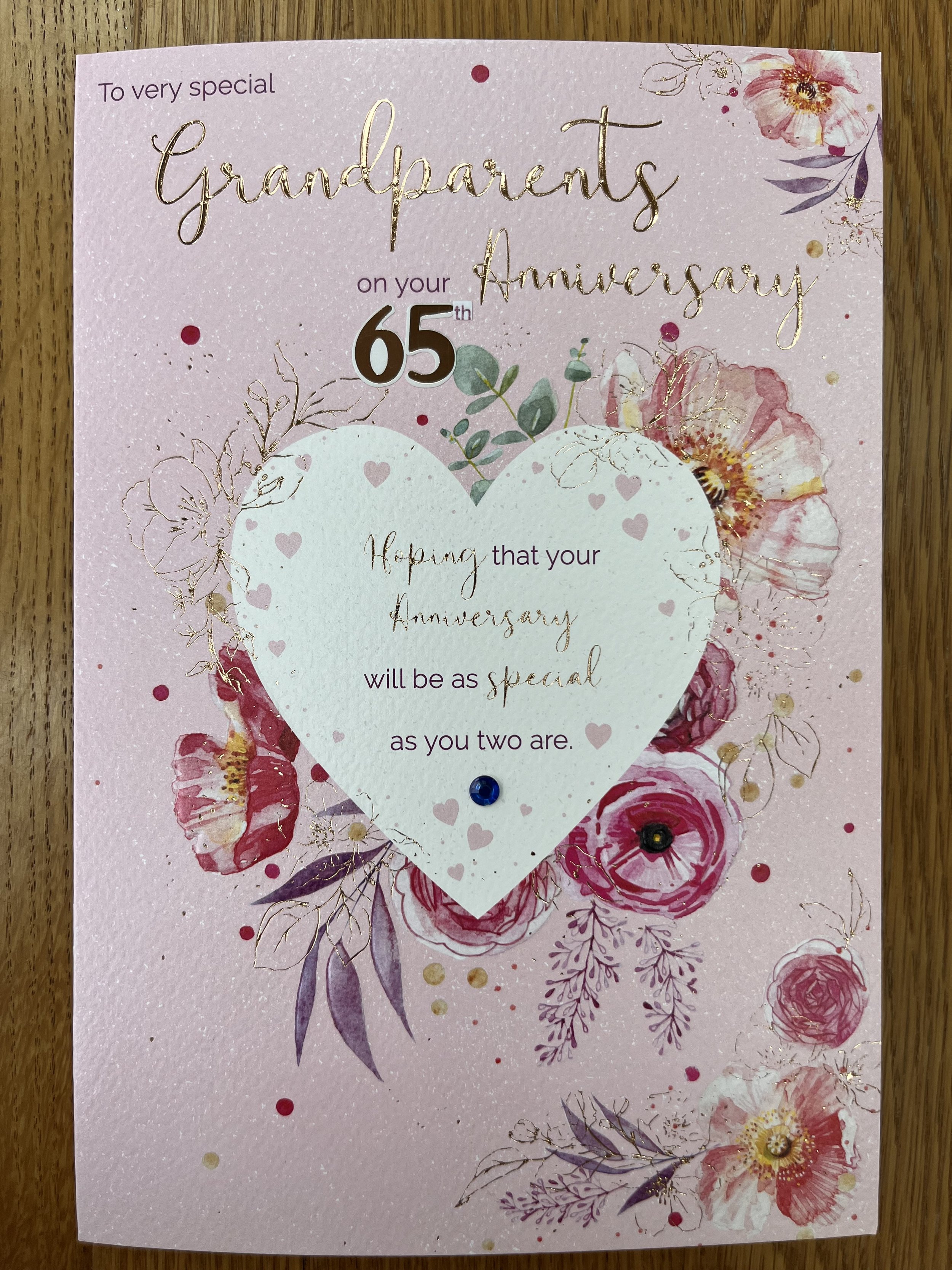 Grandparents 65th anniversary card
