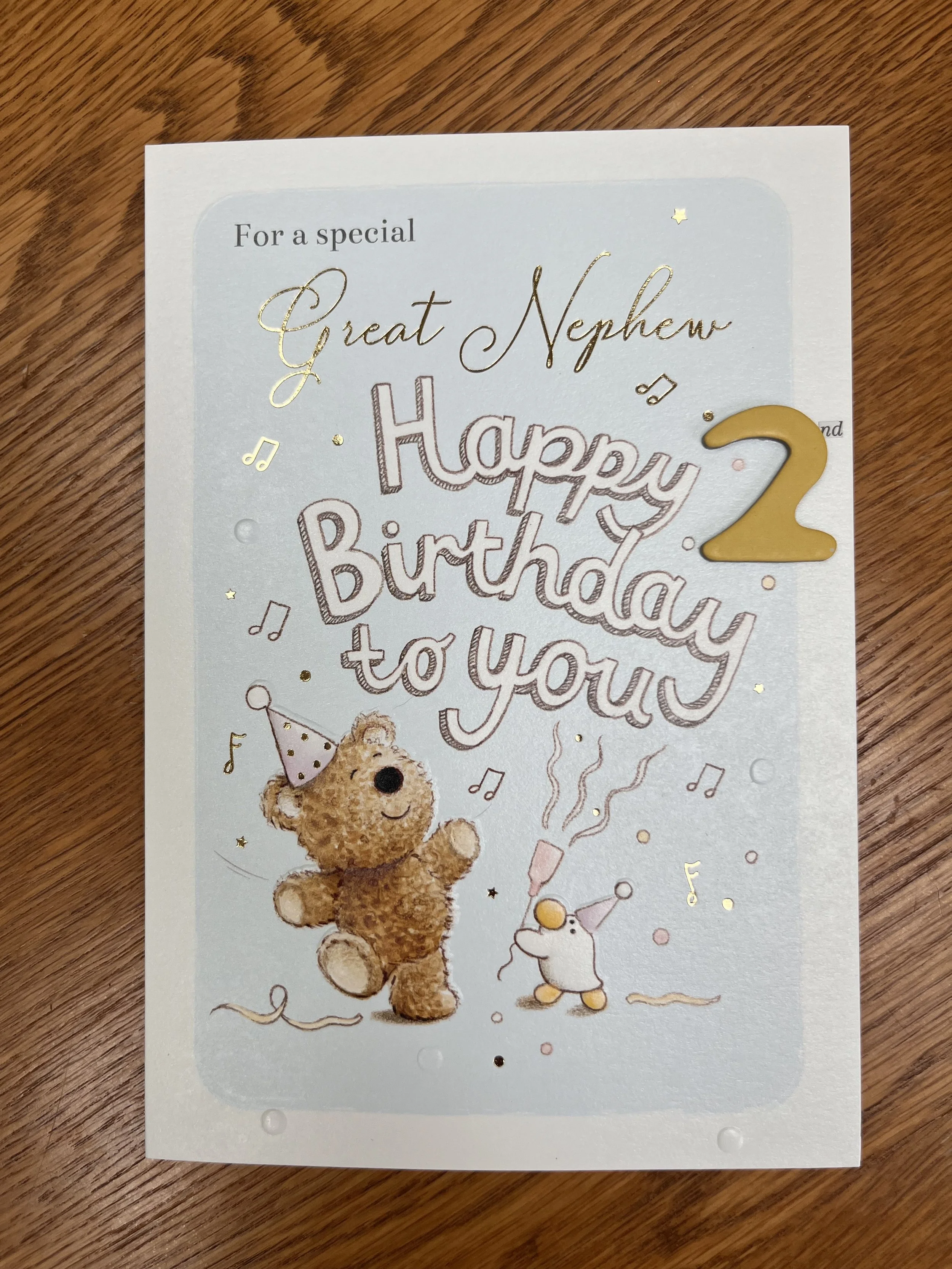 Great Nephew age 2 birthday card