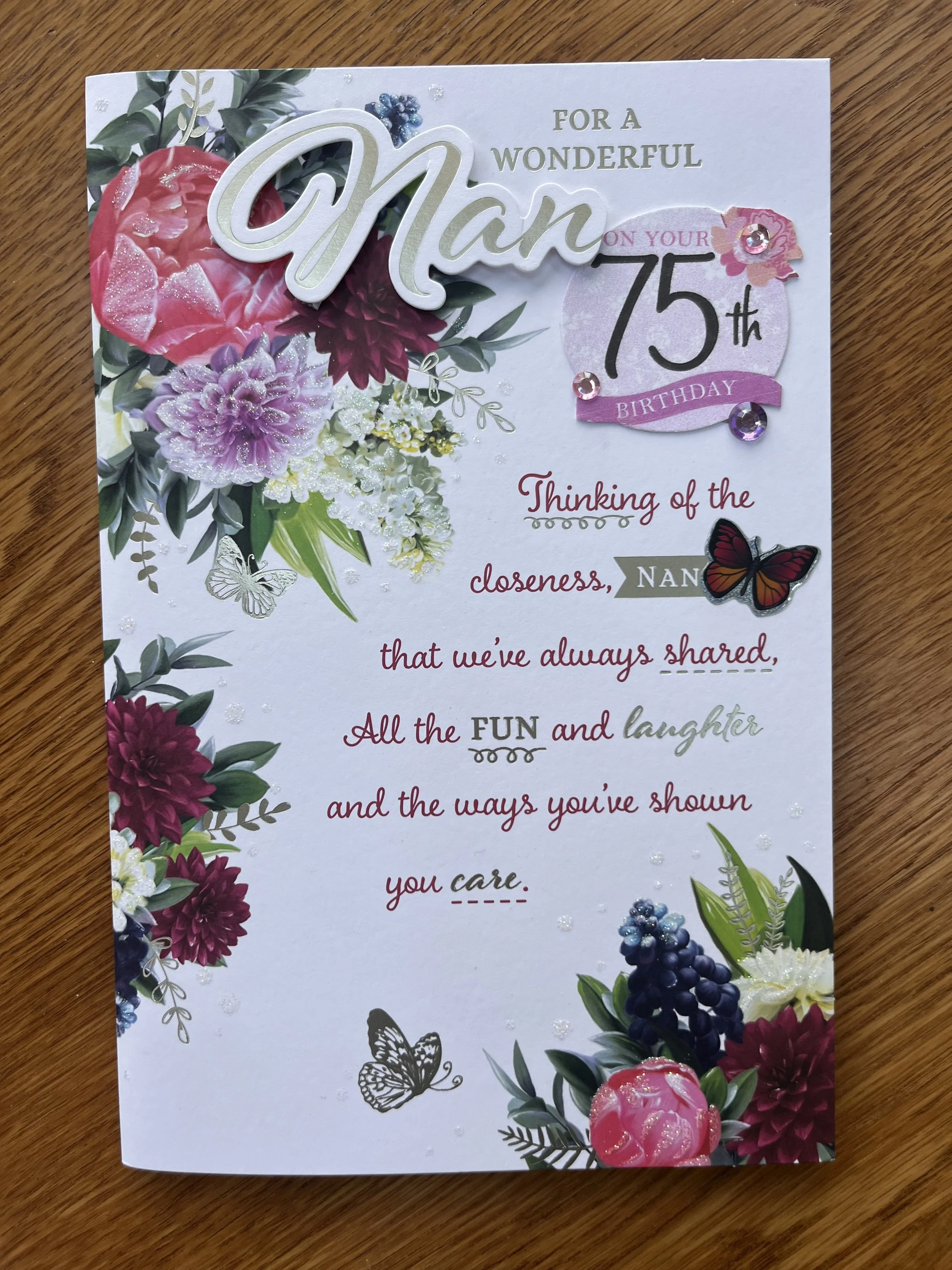 Nan 75th birthday card
