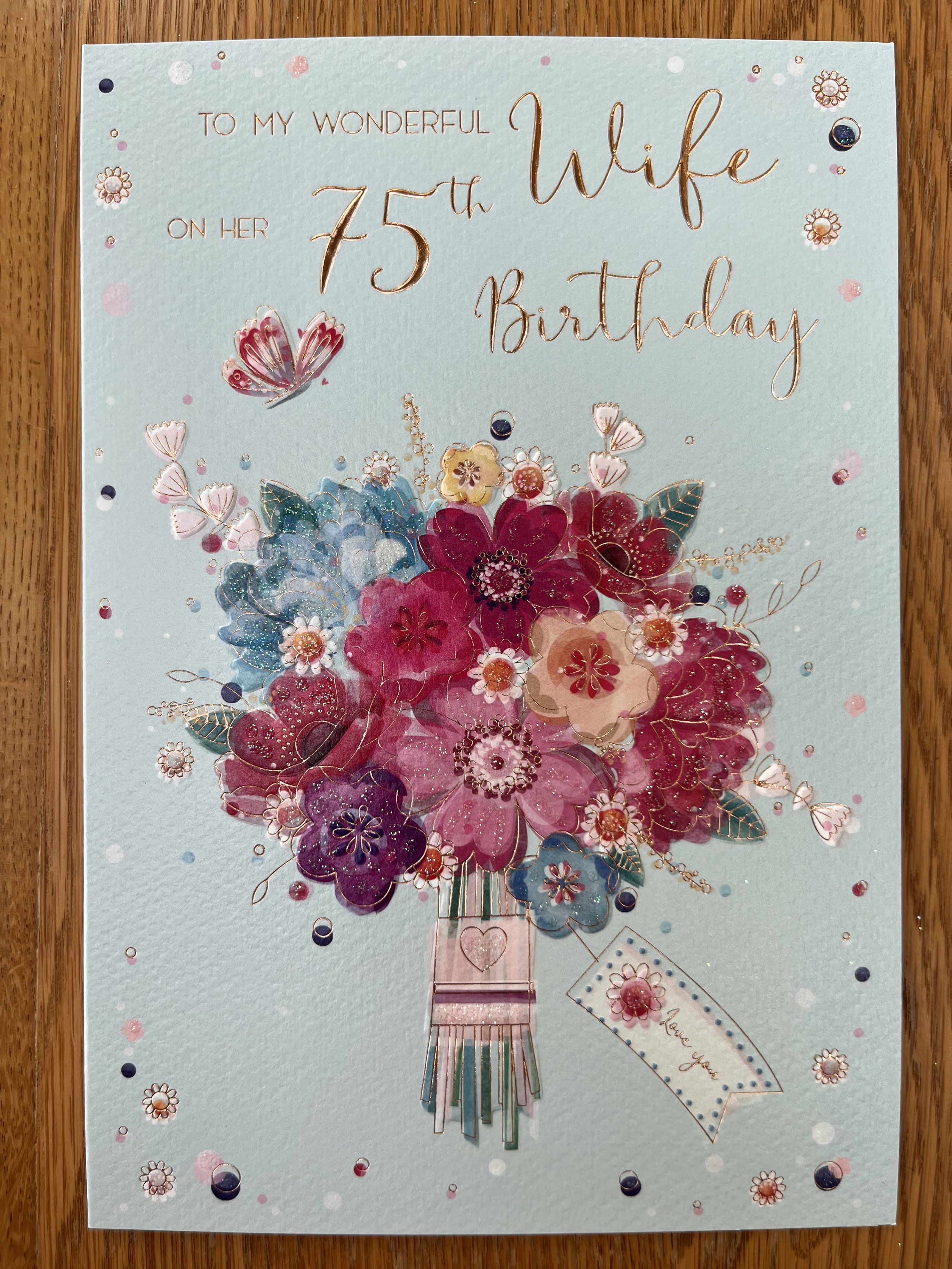 Wife 75th Birthday Card