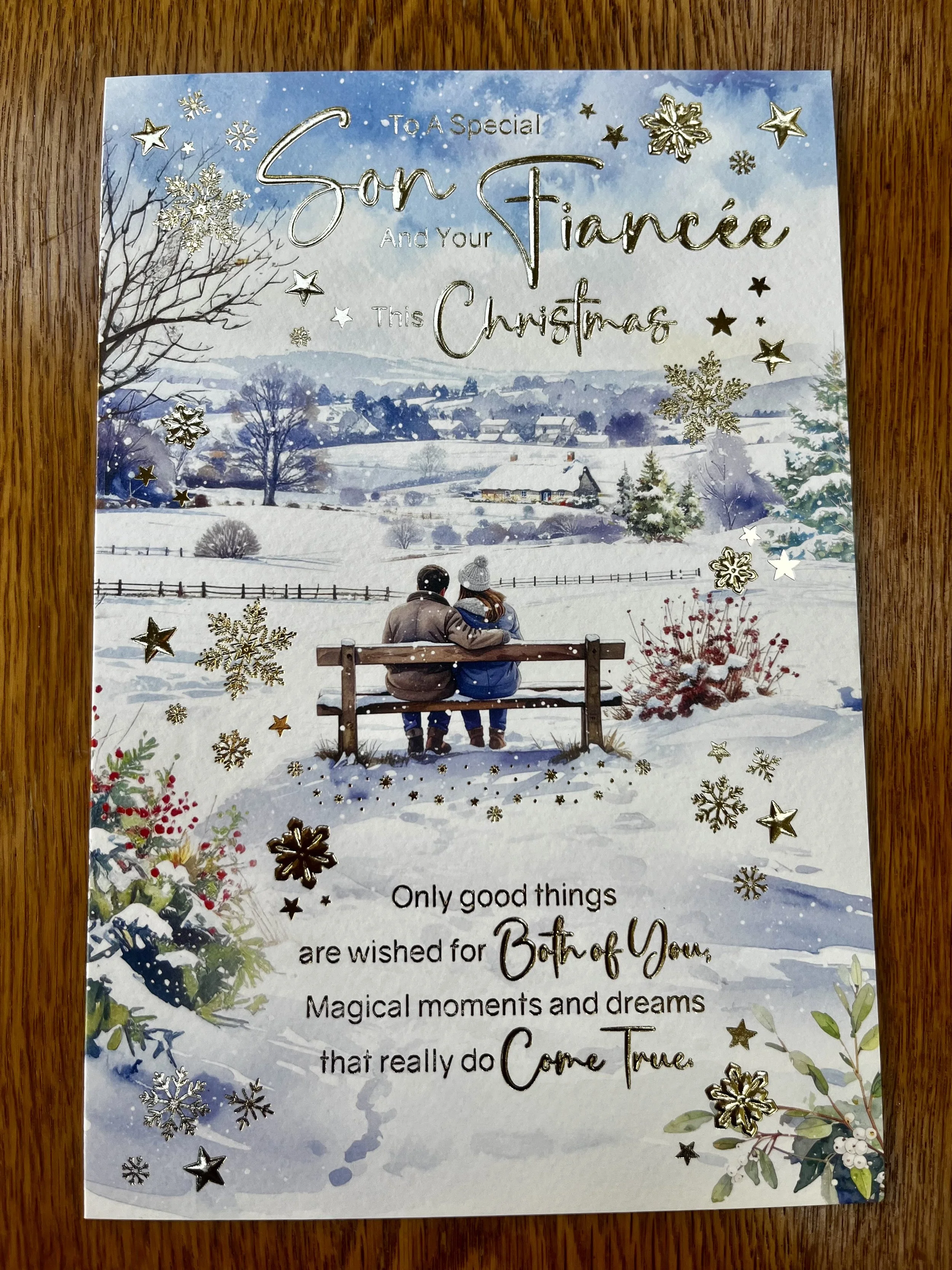 Son and Fiancee christmas card