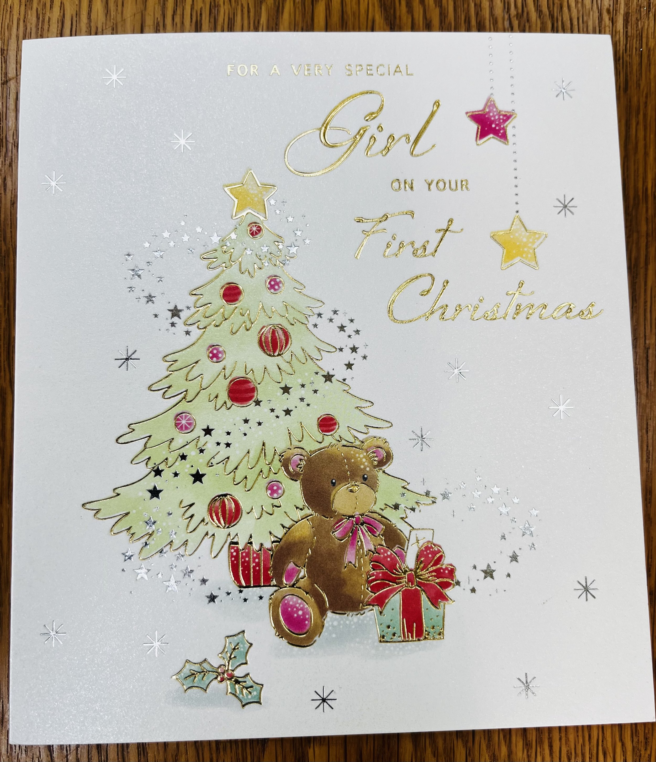 Special little girls 1st Christmas  card