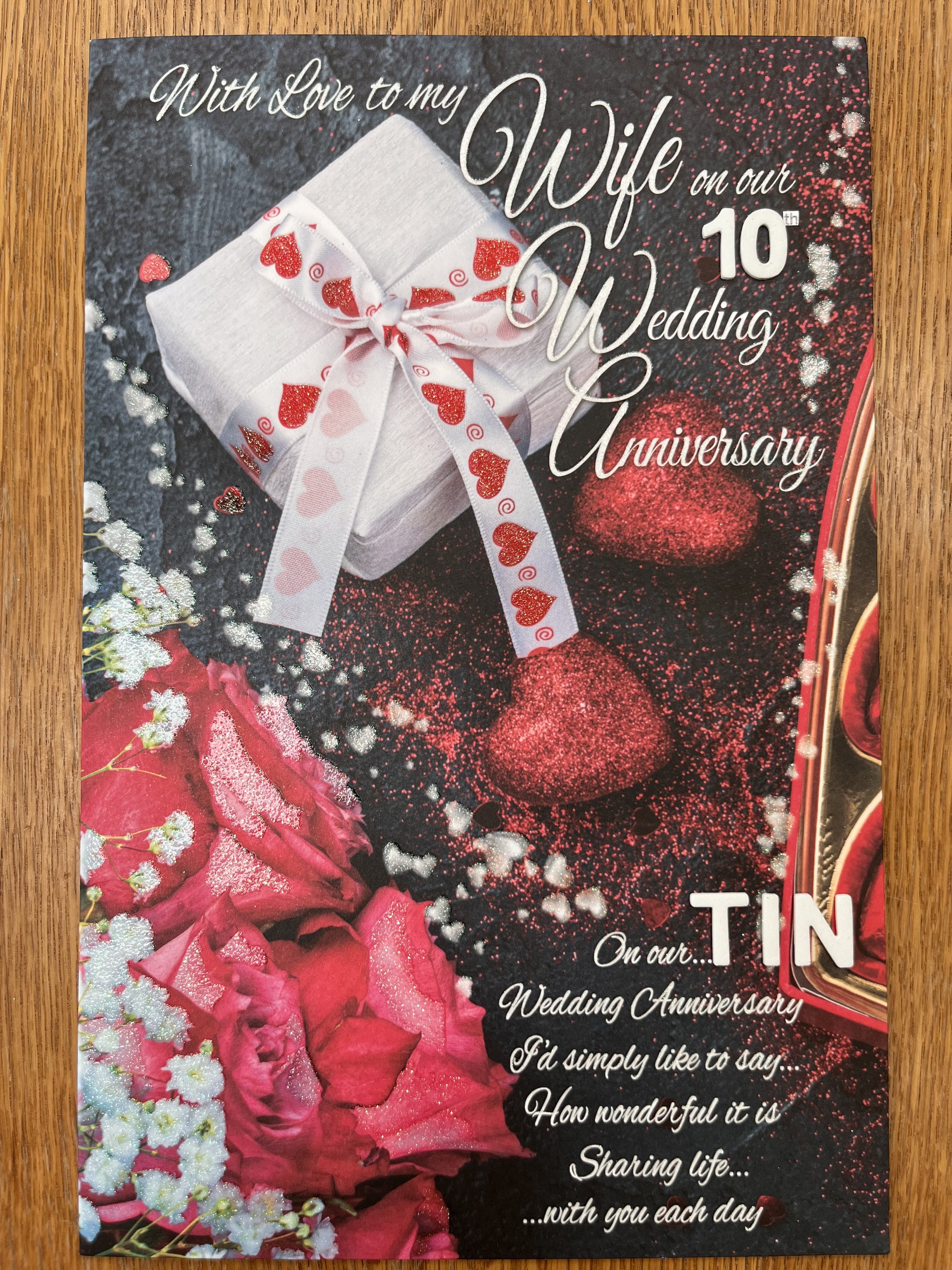 Wife 10th anniversary card