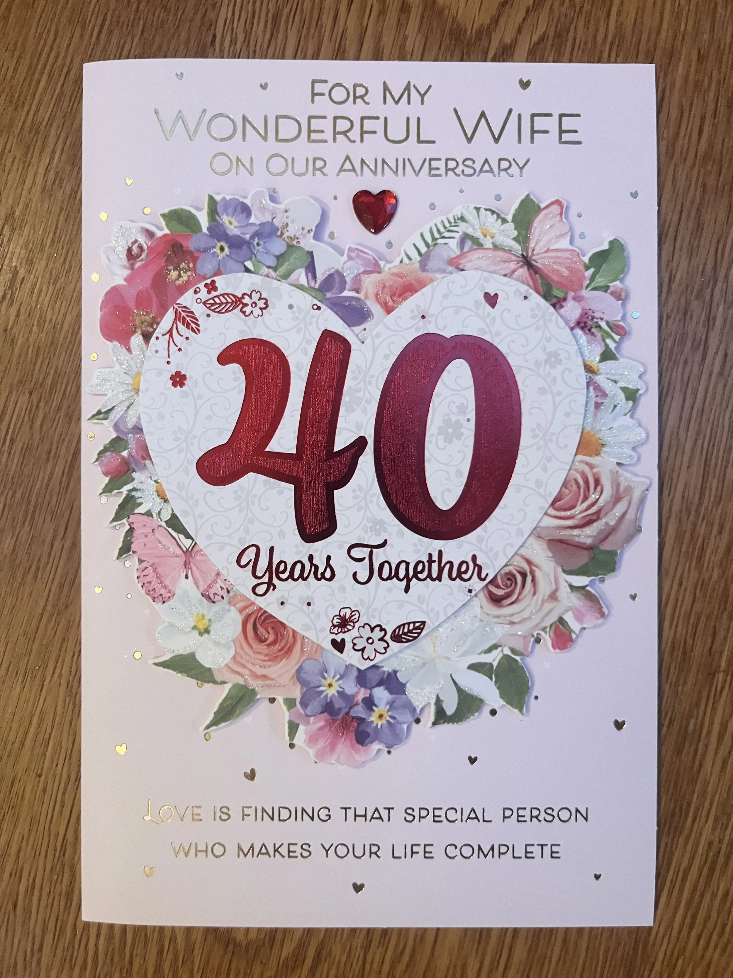 Wife Ruby anniversary Card