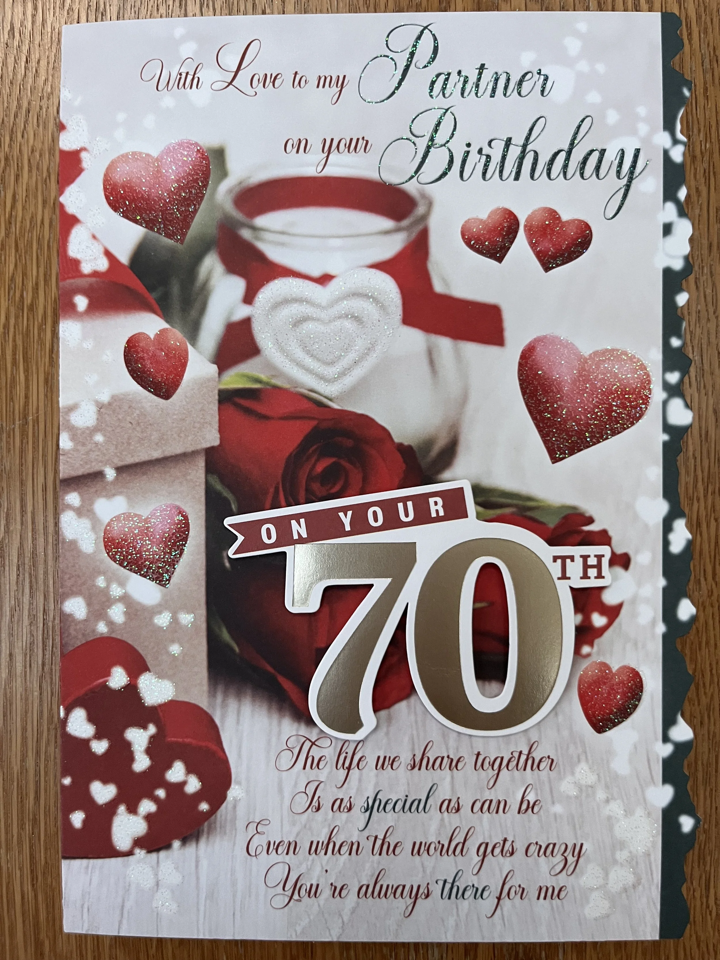 Partner 70th Birthday card