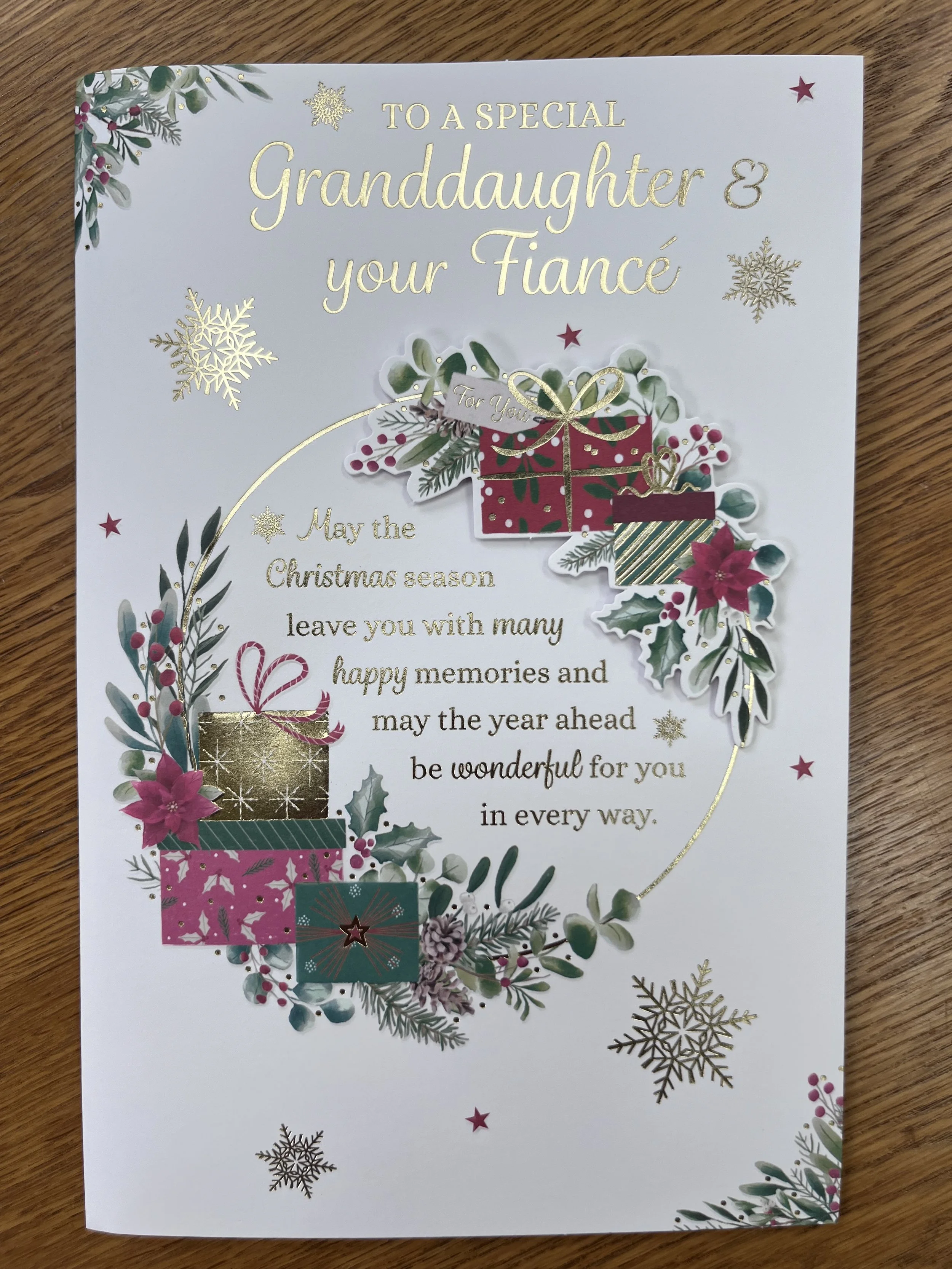 Granddaughter and Fiancé  christmas card