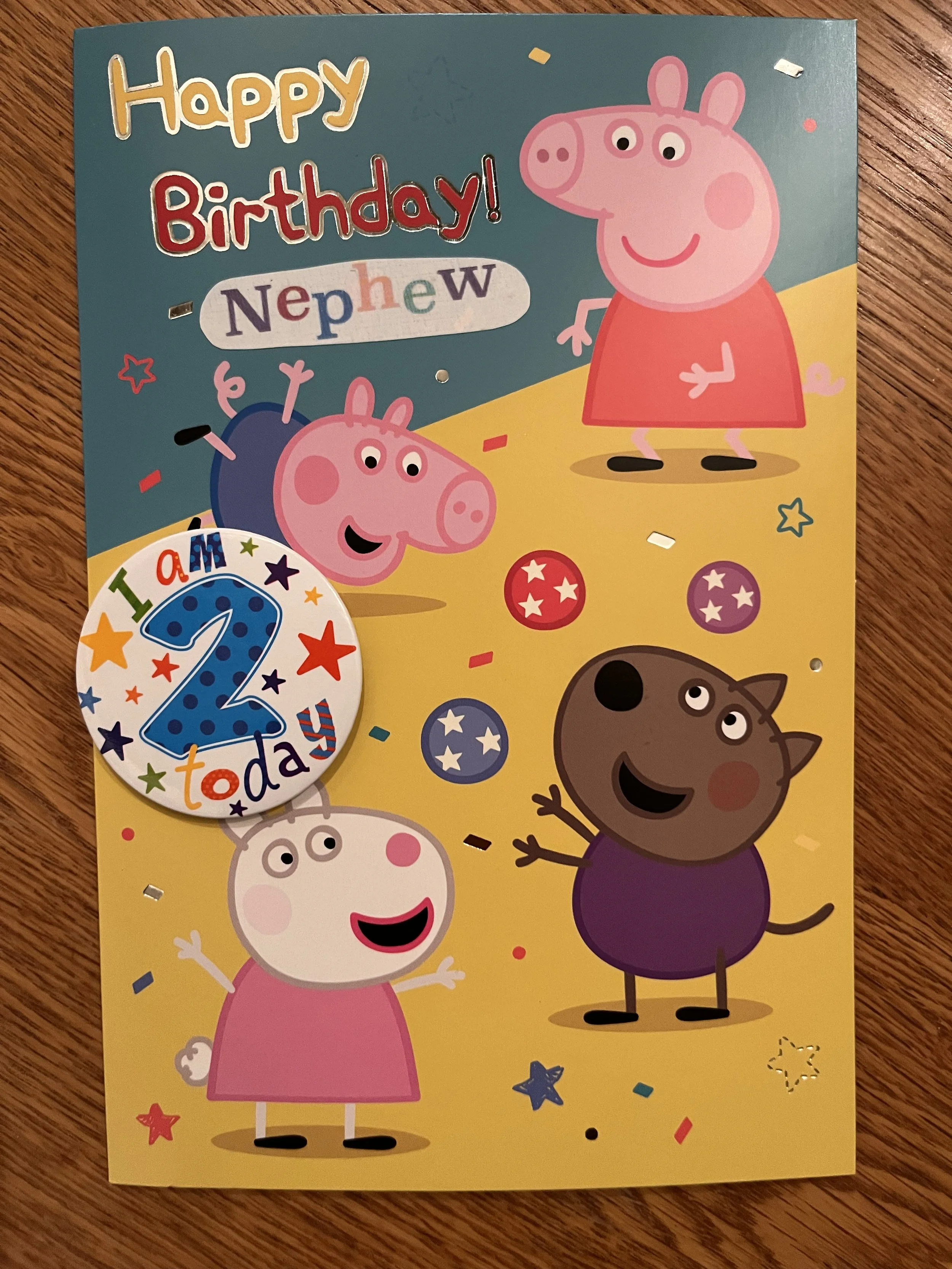 Peppa Pig Nephew  2nd birthday card