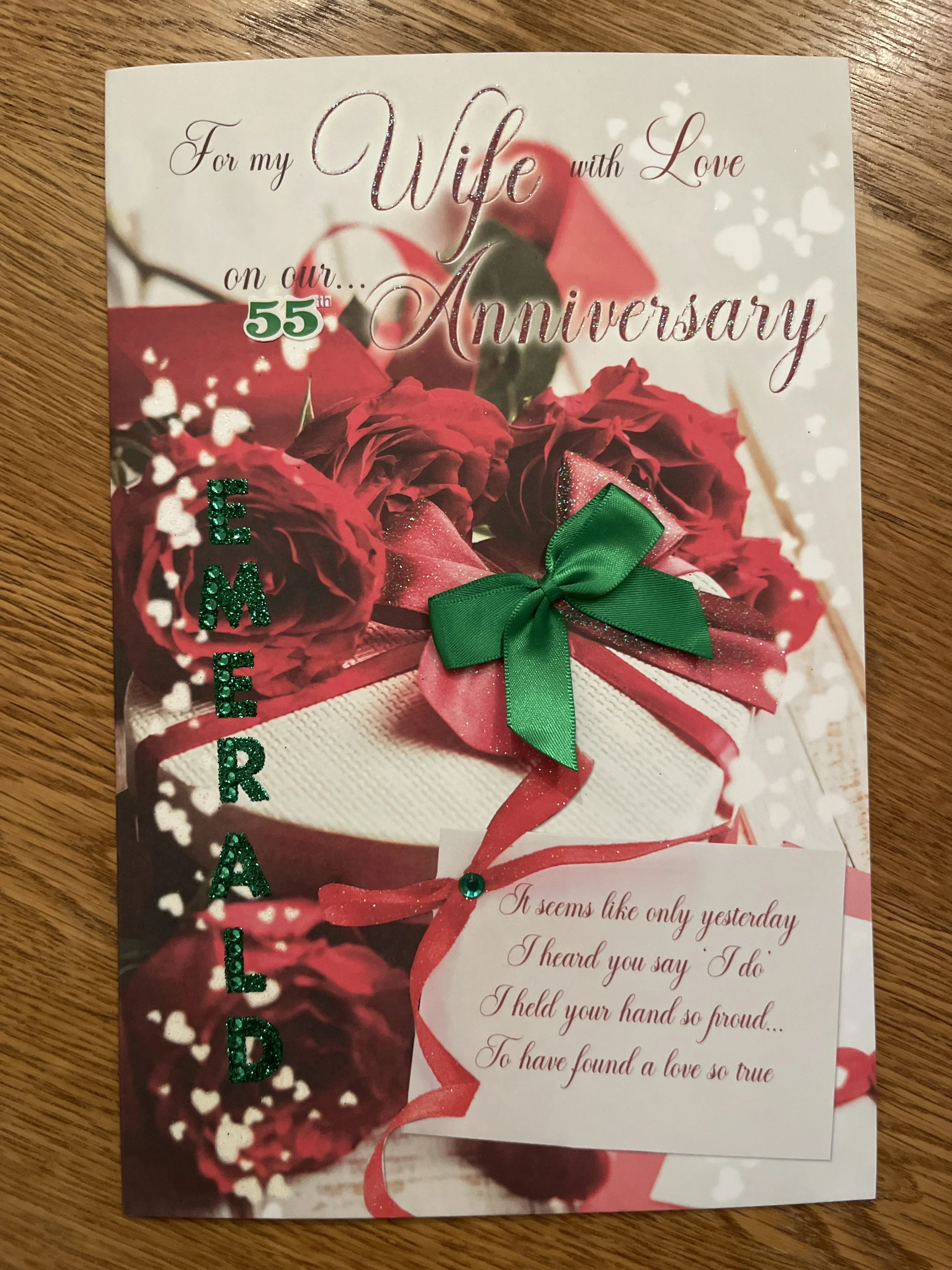 Special Wife Emerald anniversary card
