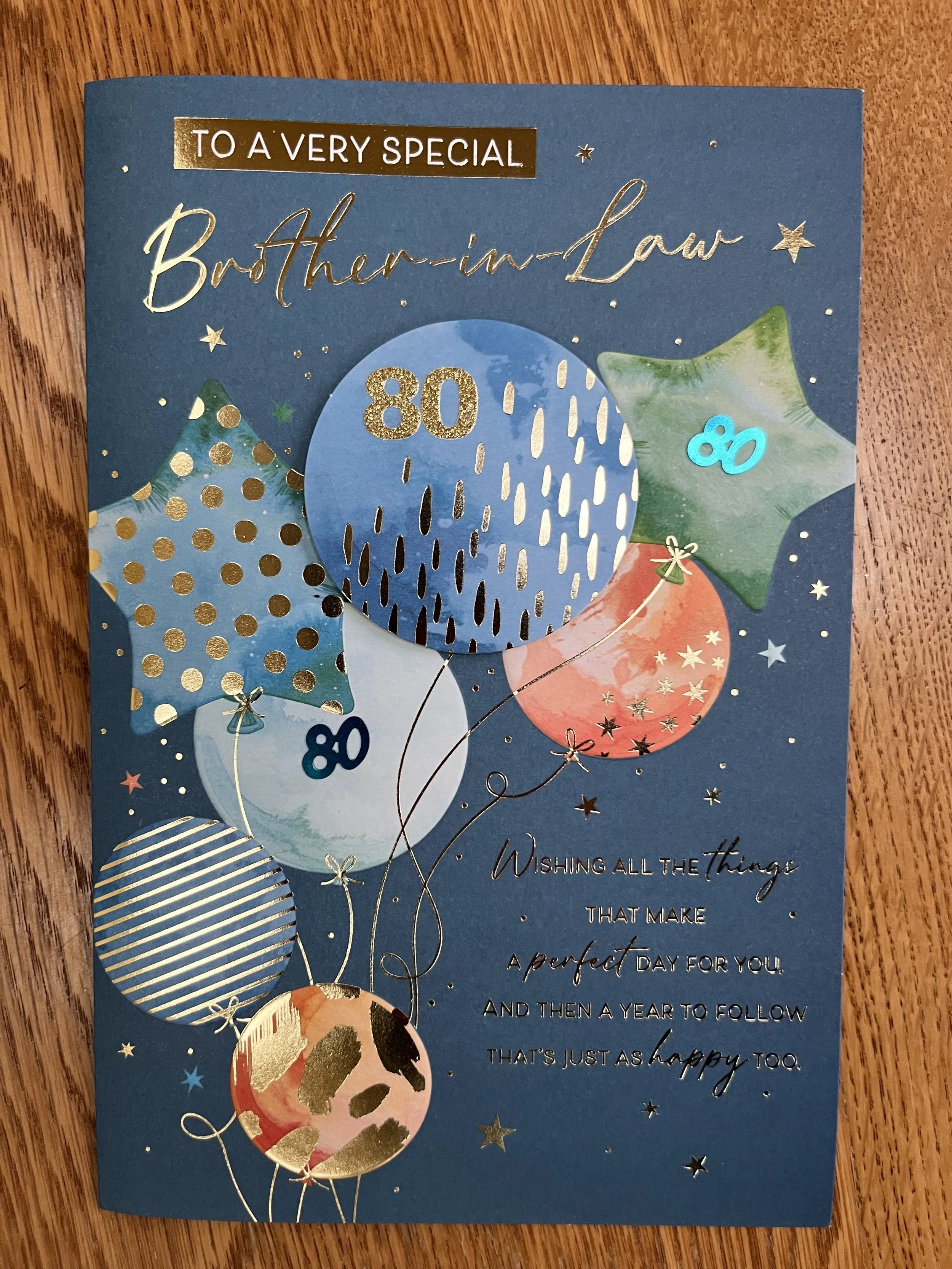 Brother in Law 80th Birthday card