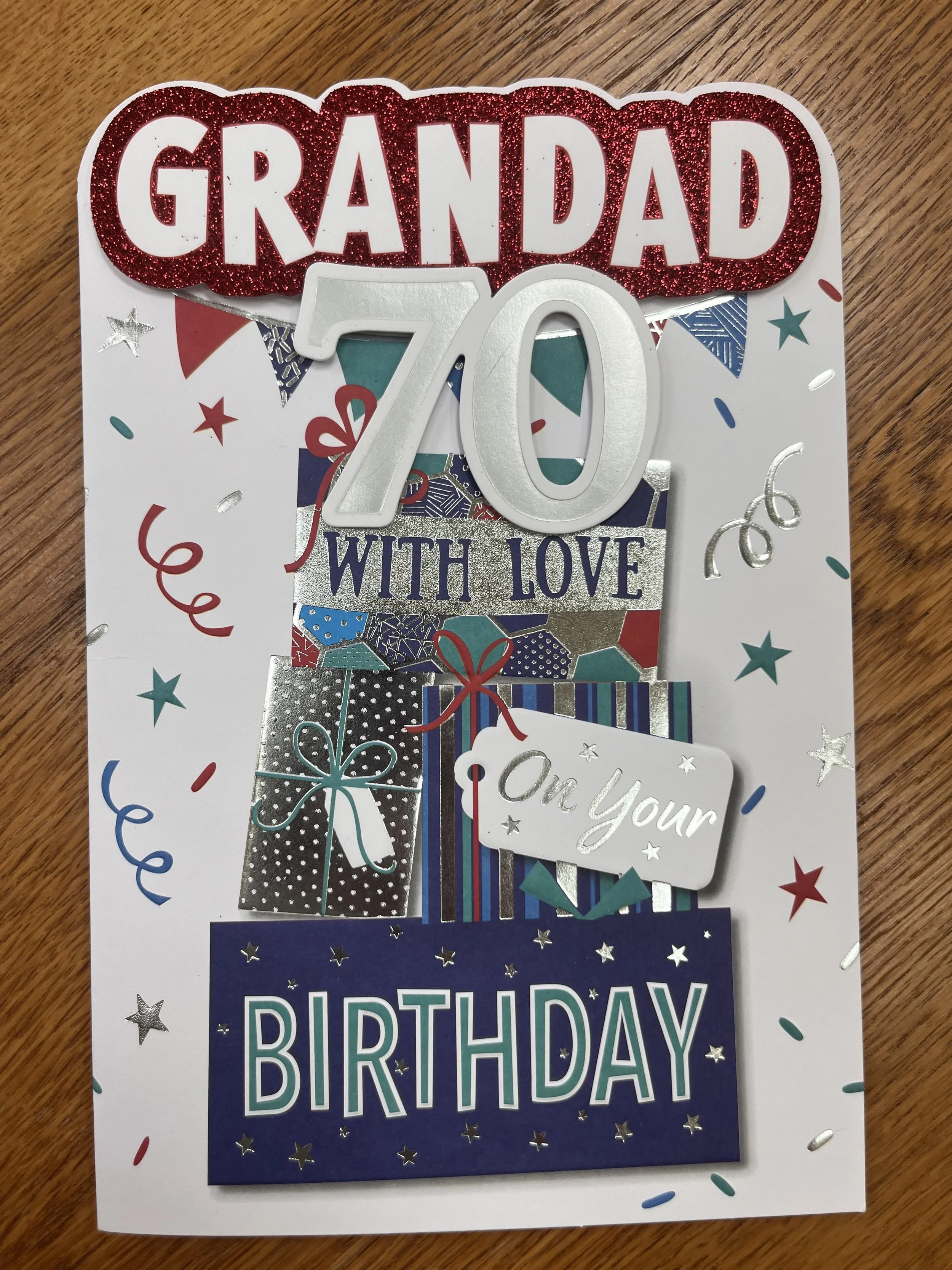 Grandad 70th birthday card