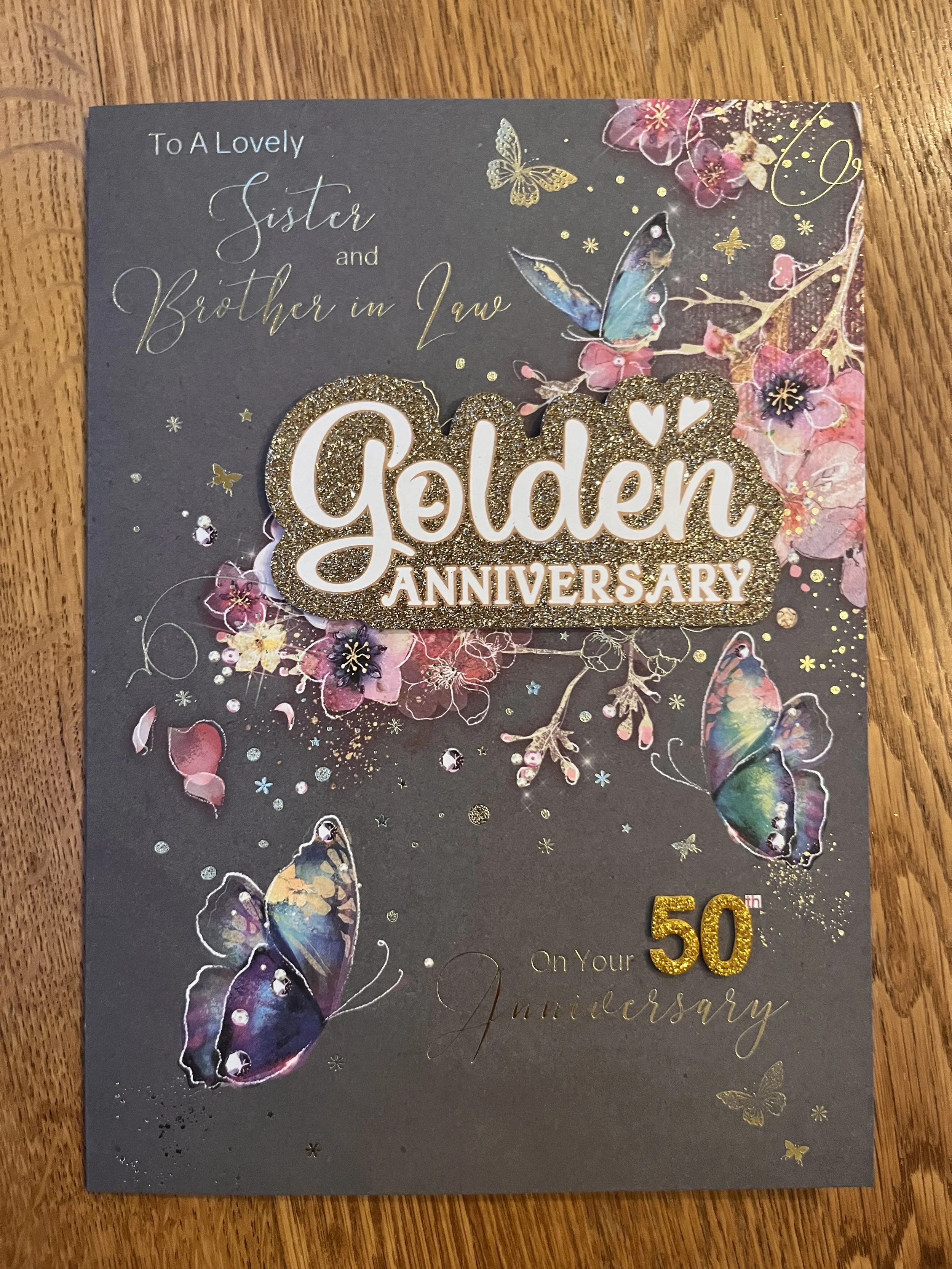 Sister and Brother in law Golden anniversary card