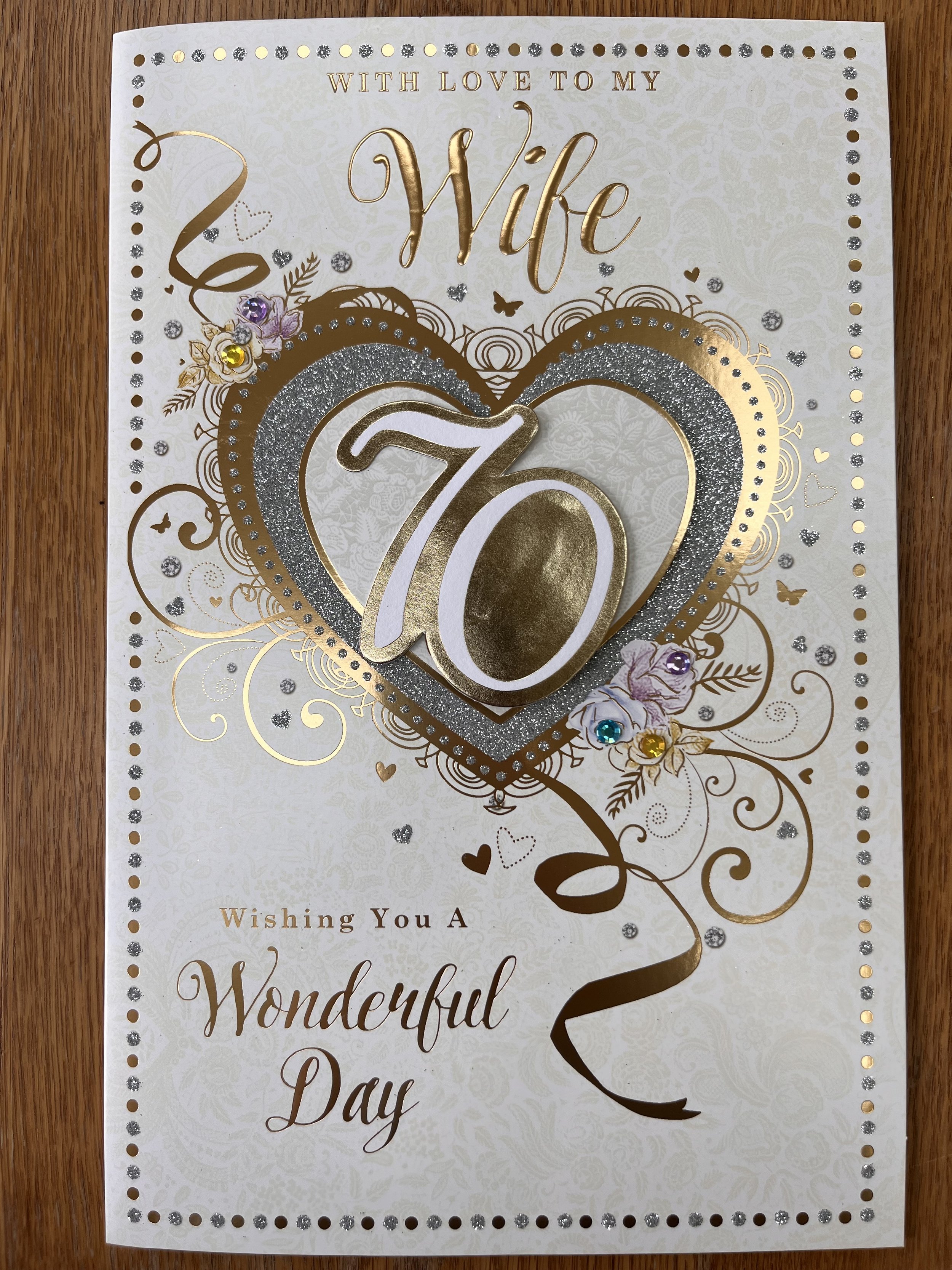 Wife 70th Birthday Card