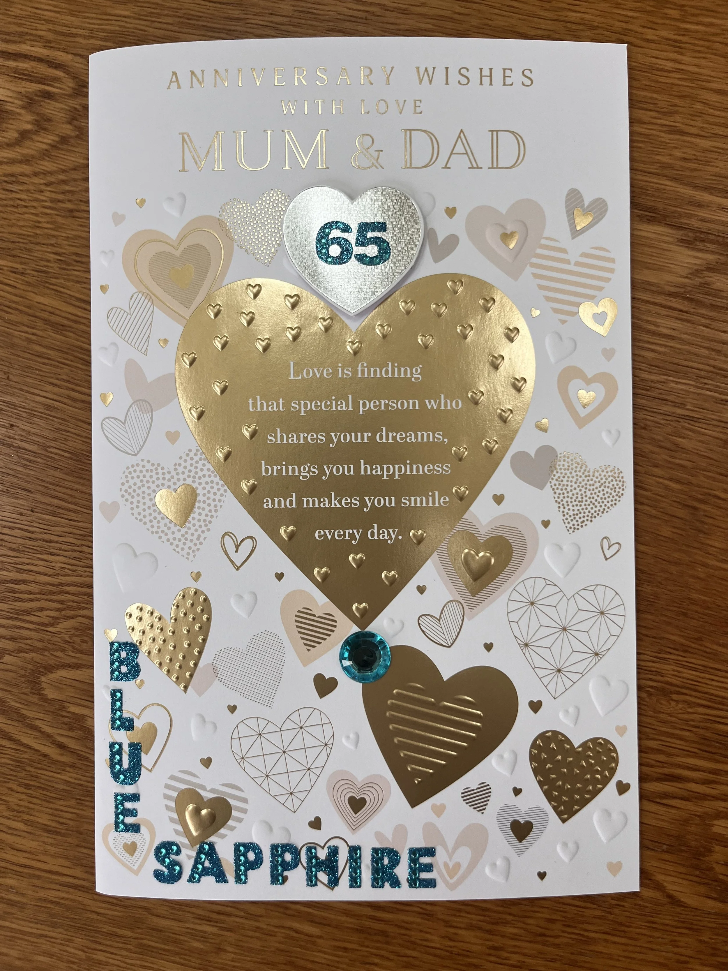 Extra Special Mum and Dad 65th anniversary card