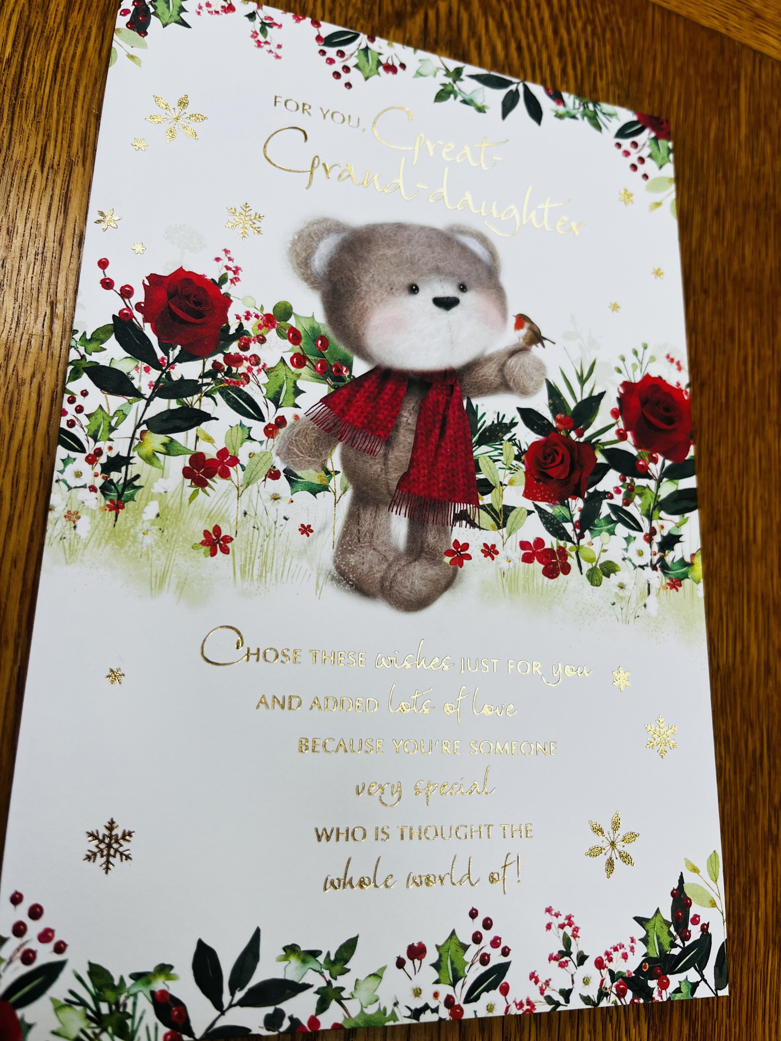 Great Granddaughter christmas card