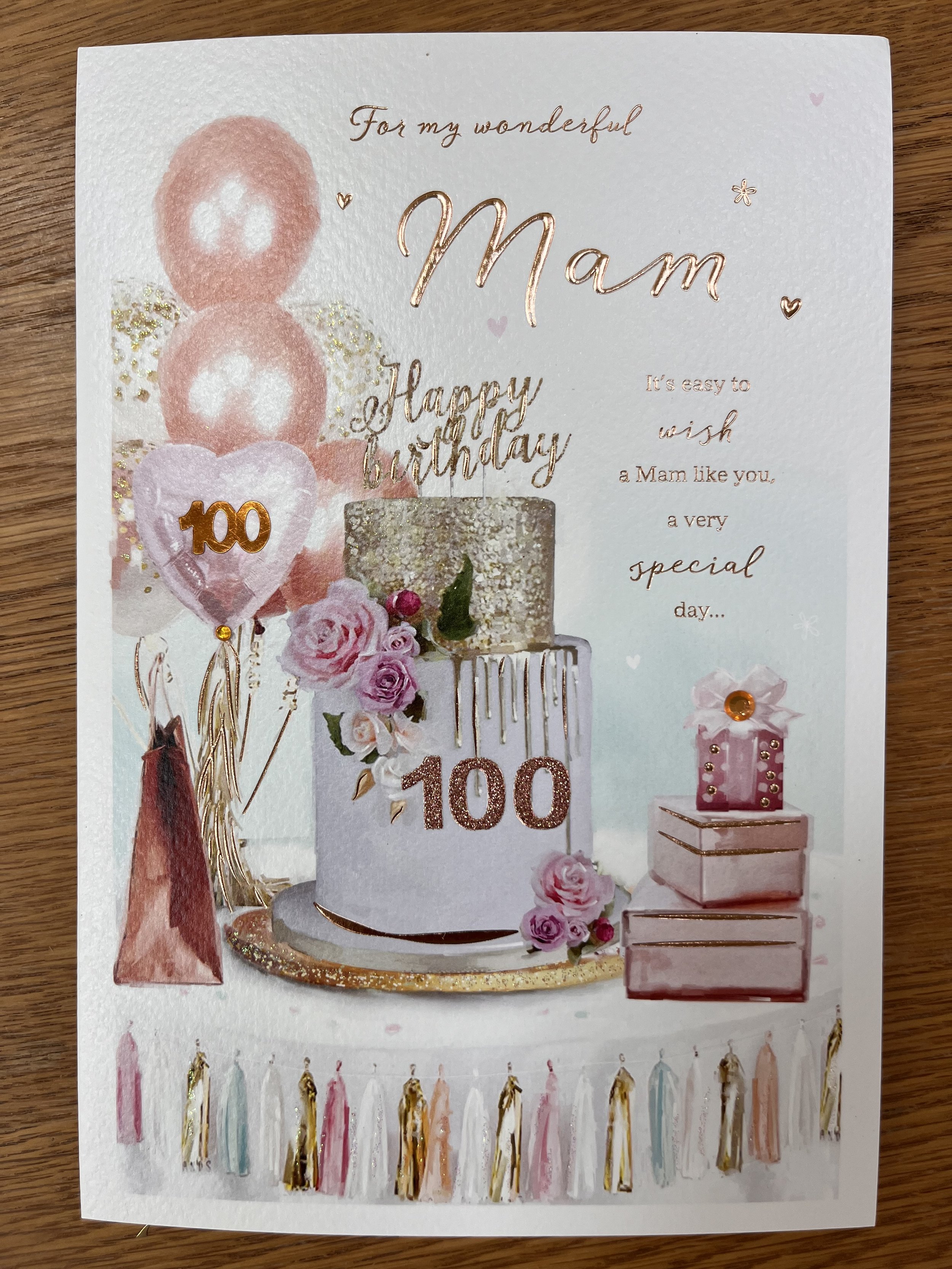 Mam 100th birthday card
