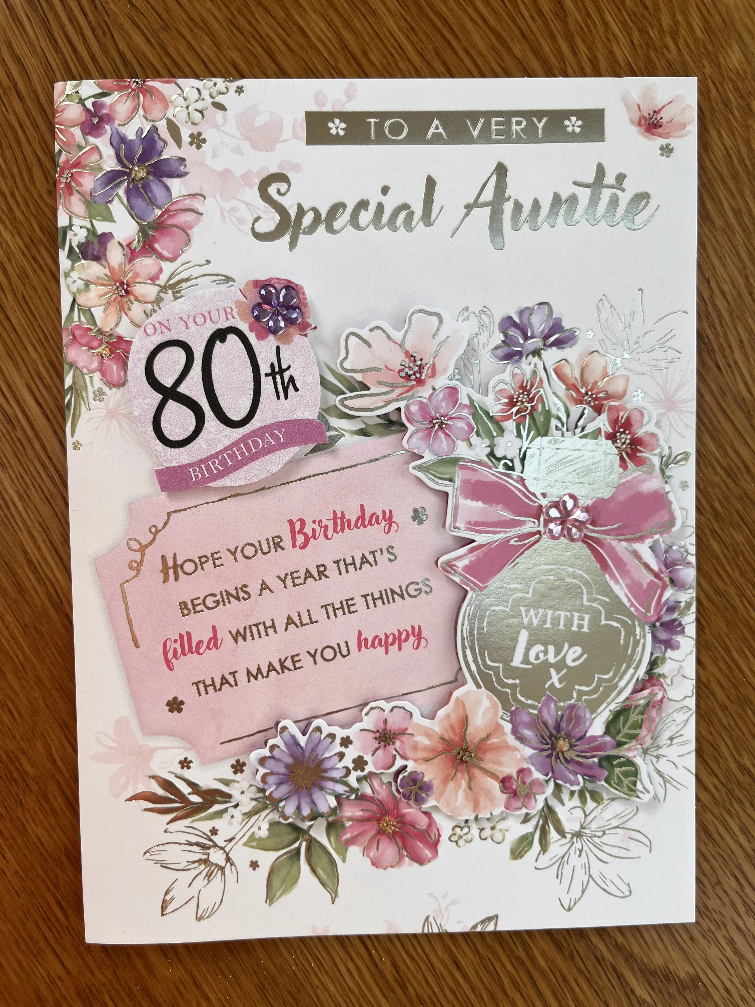 Auntie 80th birthday card