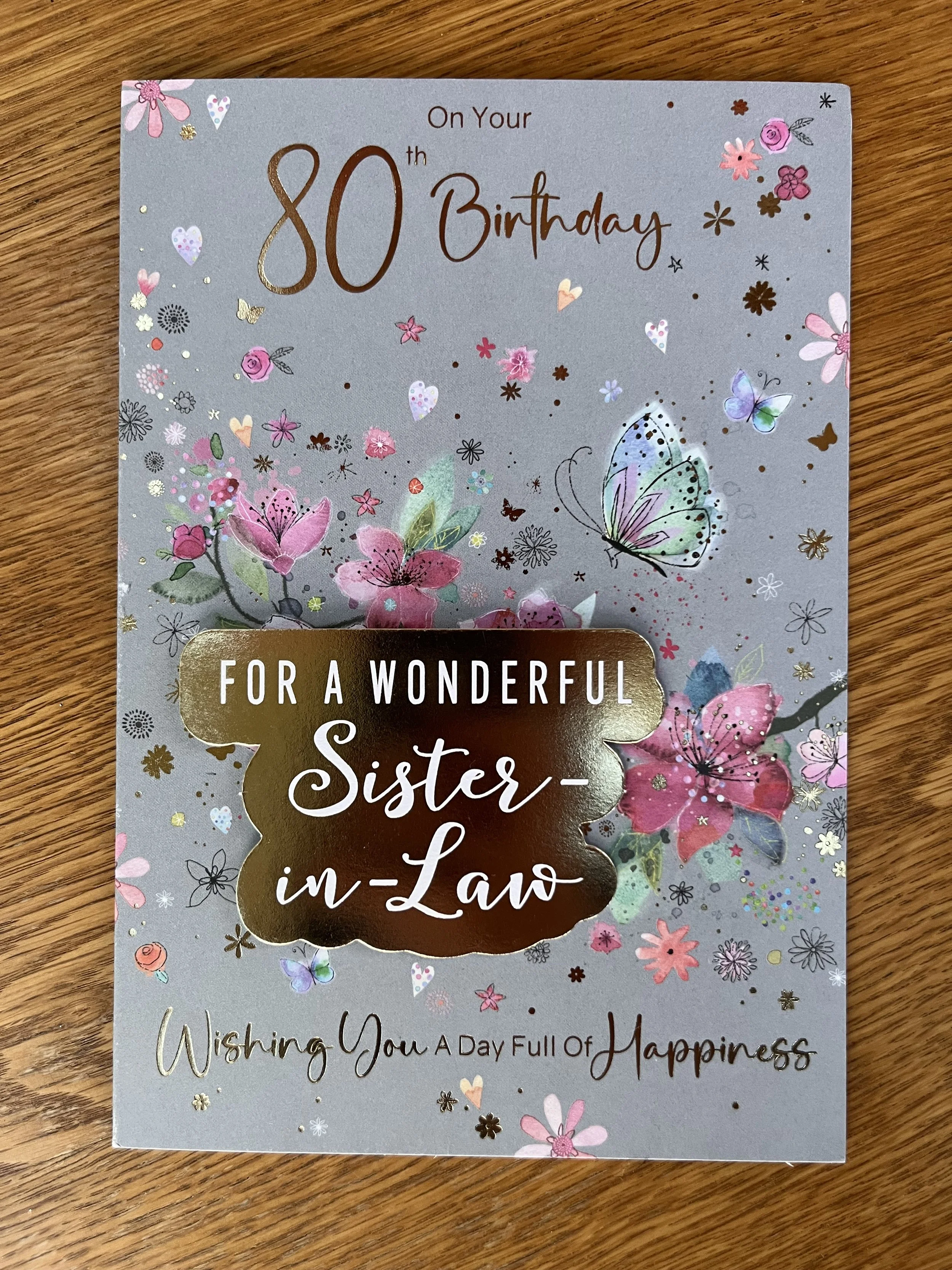 Sister in law 80th birthday card